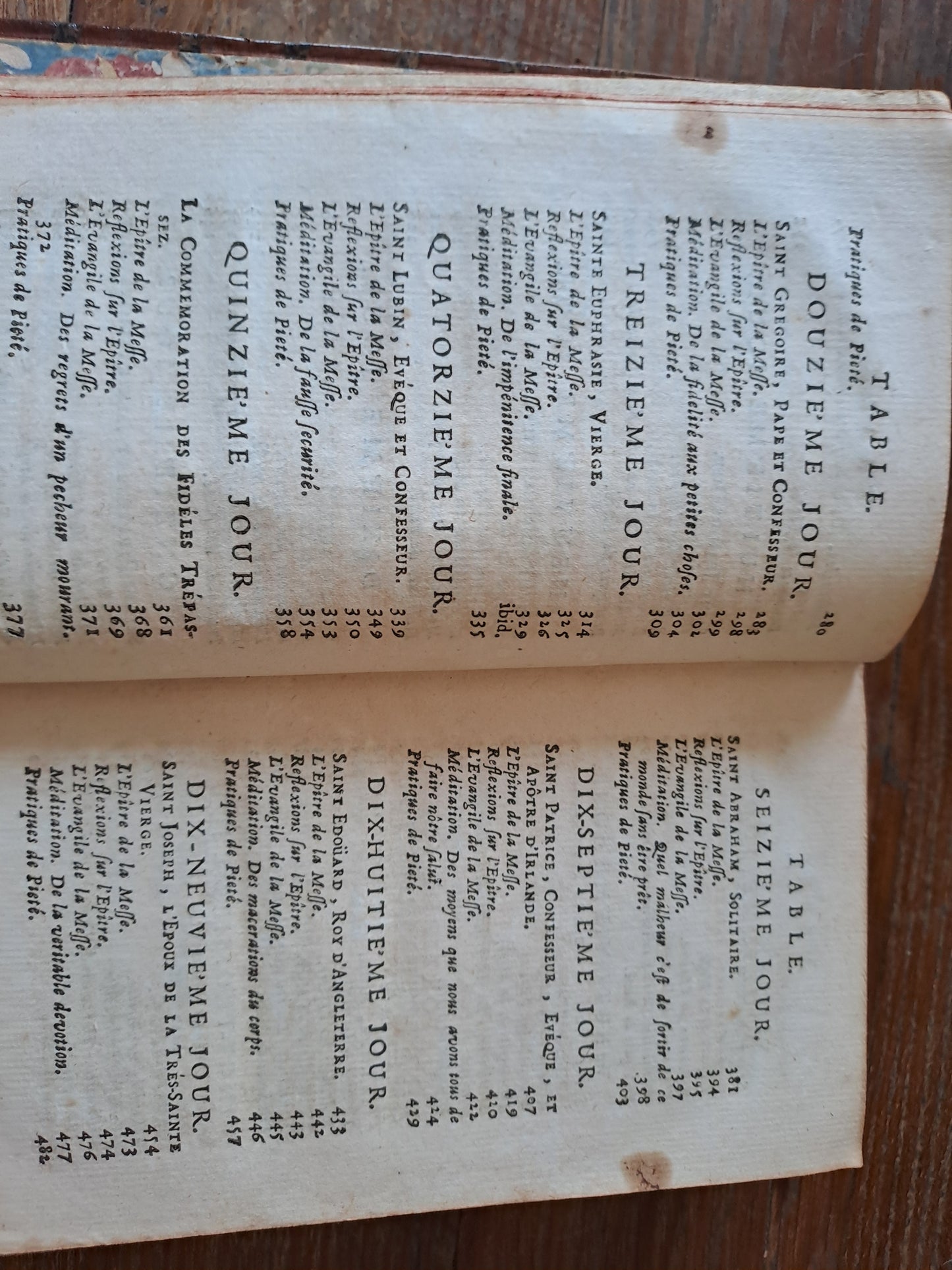 Année chretienne. Mars 1745. Exercices de piété pour tous les jours. Ancien livre vintage catholique.