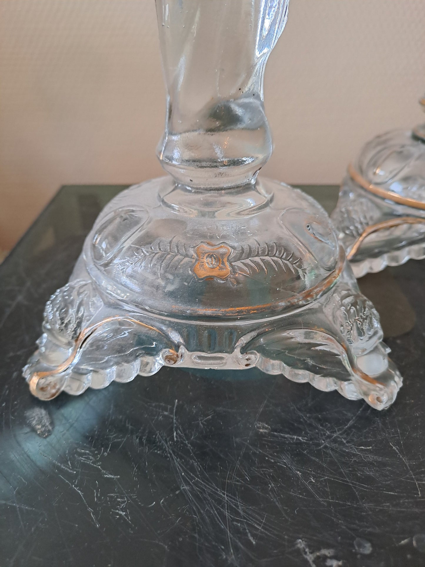 Paire de bougeoirs Sacré-Cœurs De Jésus Et Sainte Vierge Marie. Val saint lambert. Ancien Vintage catholique.