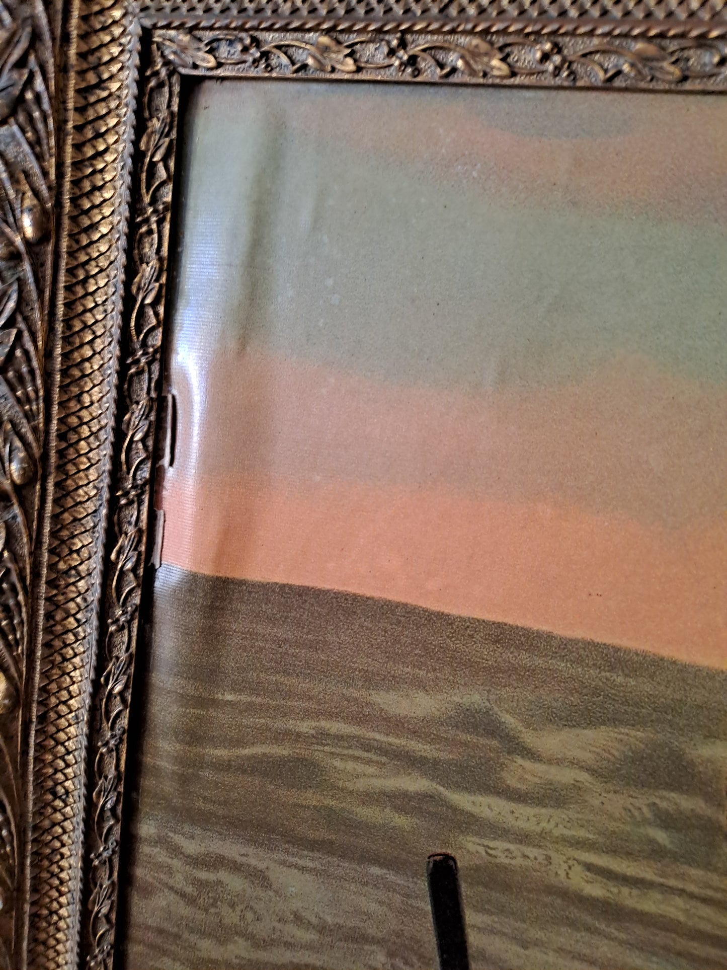 L'angélus. Chromolithographie d'après Millet. 82 cm X 60.5 cm.