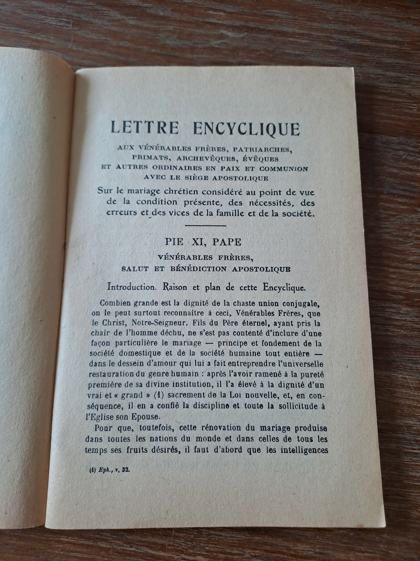 Lettre Encyclique "Casti connubii" sur le mariage Chrétien. 1930. Ancien livre vintage catholique.