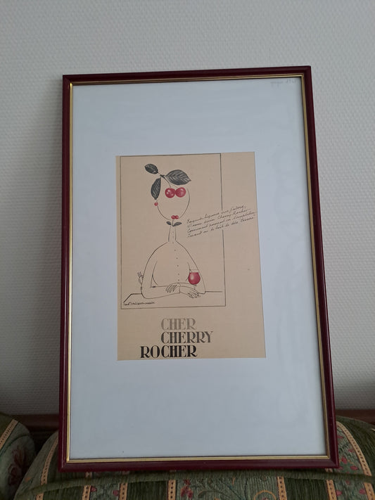 Cadre. Publicité Cher Cherry Rocher. Paul Philibert-Charrin.