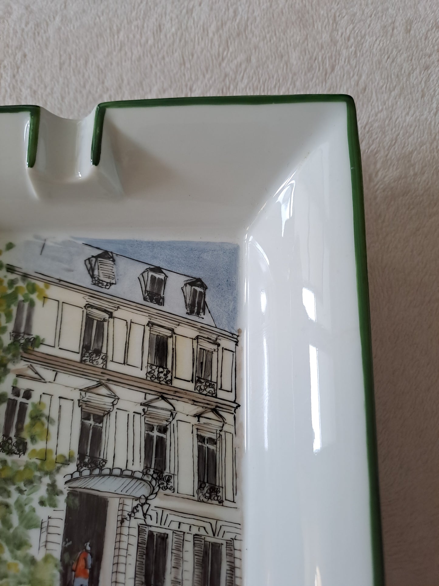 Cendrier à cigares. Porcelaine Limoges France. Peint À La Main. Ancien decoratrice vintage catholique.