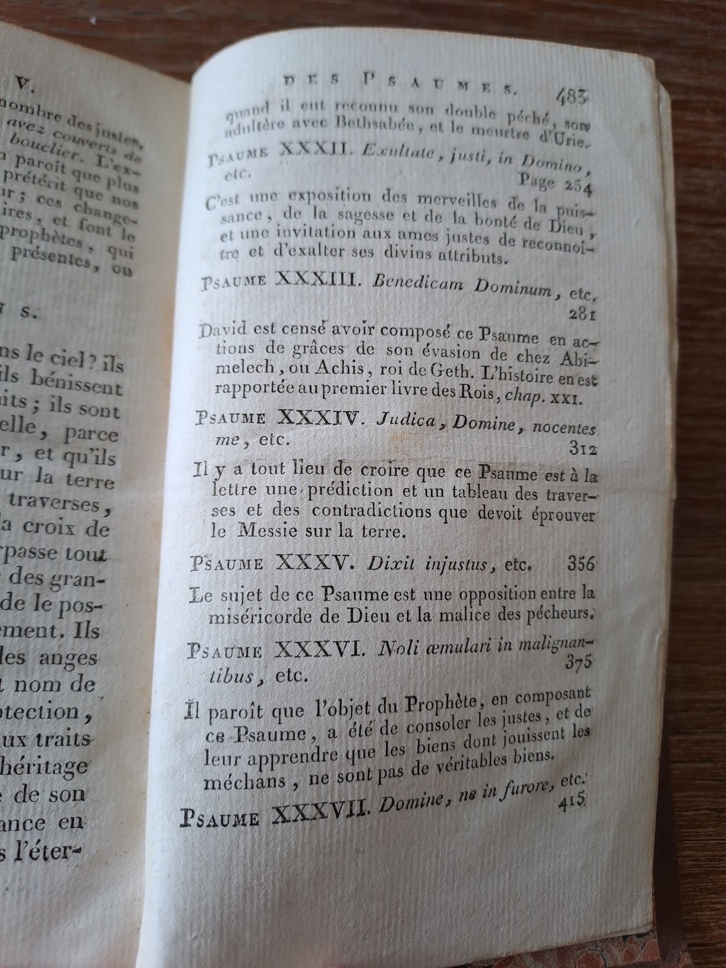 Les psaumes traduits par Berthier. T2. 1807. Ancien livre vintage catholique.