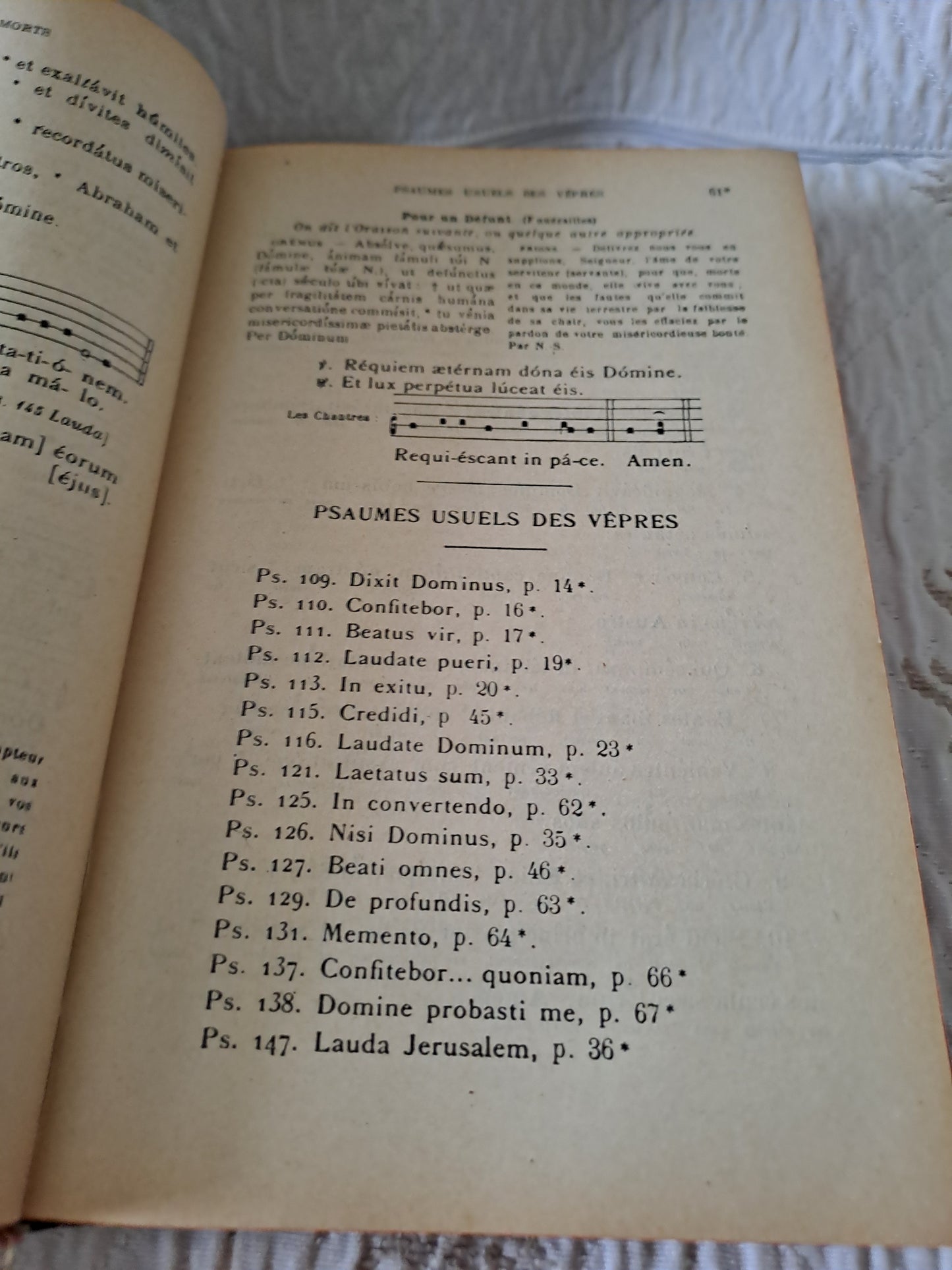Vespéral Dominical en Notation Gregorienne Et Clef De Sol. 1926.