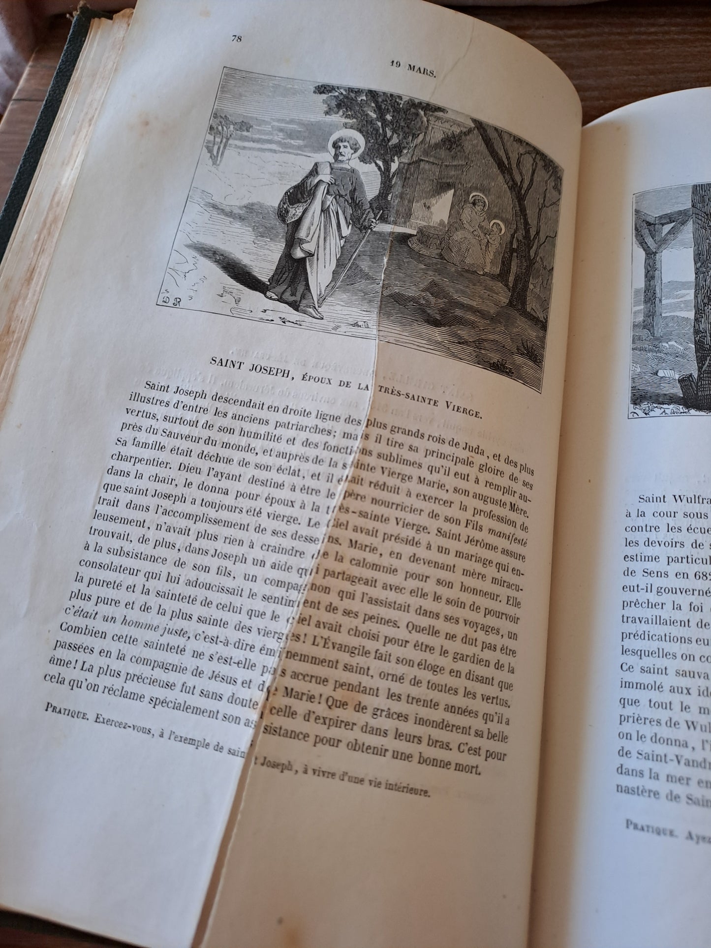 Vies des Saints pour tous les jours de l'année avec une pratique de piété pour chaque jour. Par F. P. B. 1867. Ancien livre vintage.