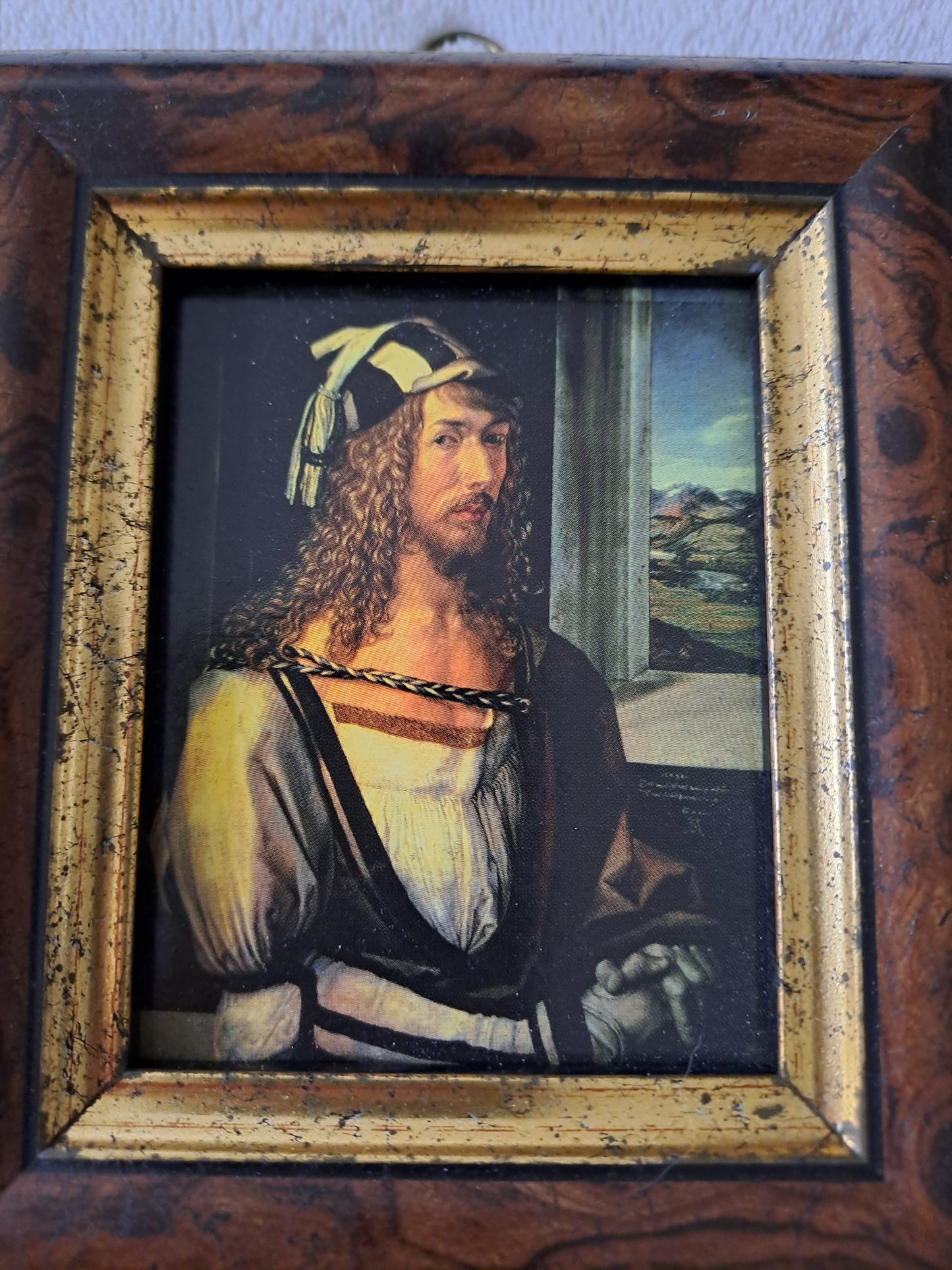 Cadre / tableau. Autoportrait aux gants. Dürer : 1471 - 1528.