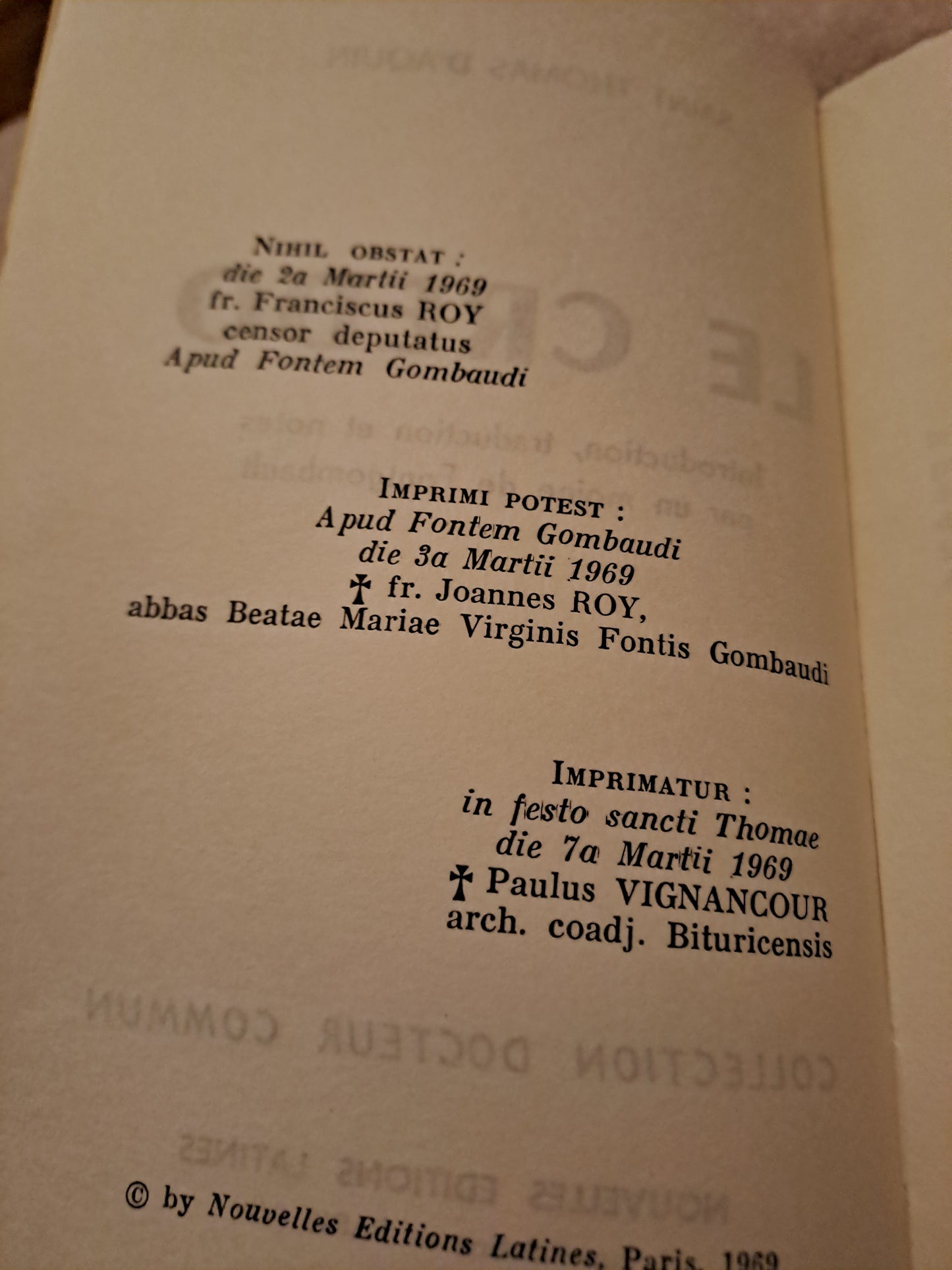 Somme theologique. Le credo. 1969. Saint Thomas D'Aquin. Ancien livre vintage catholique.