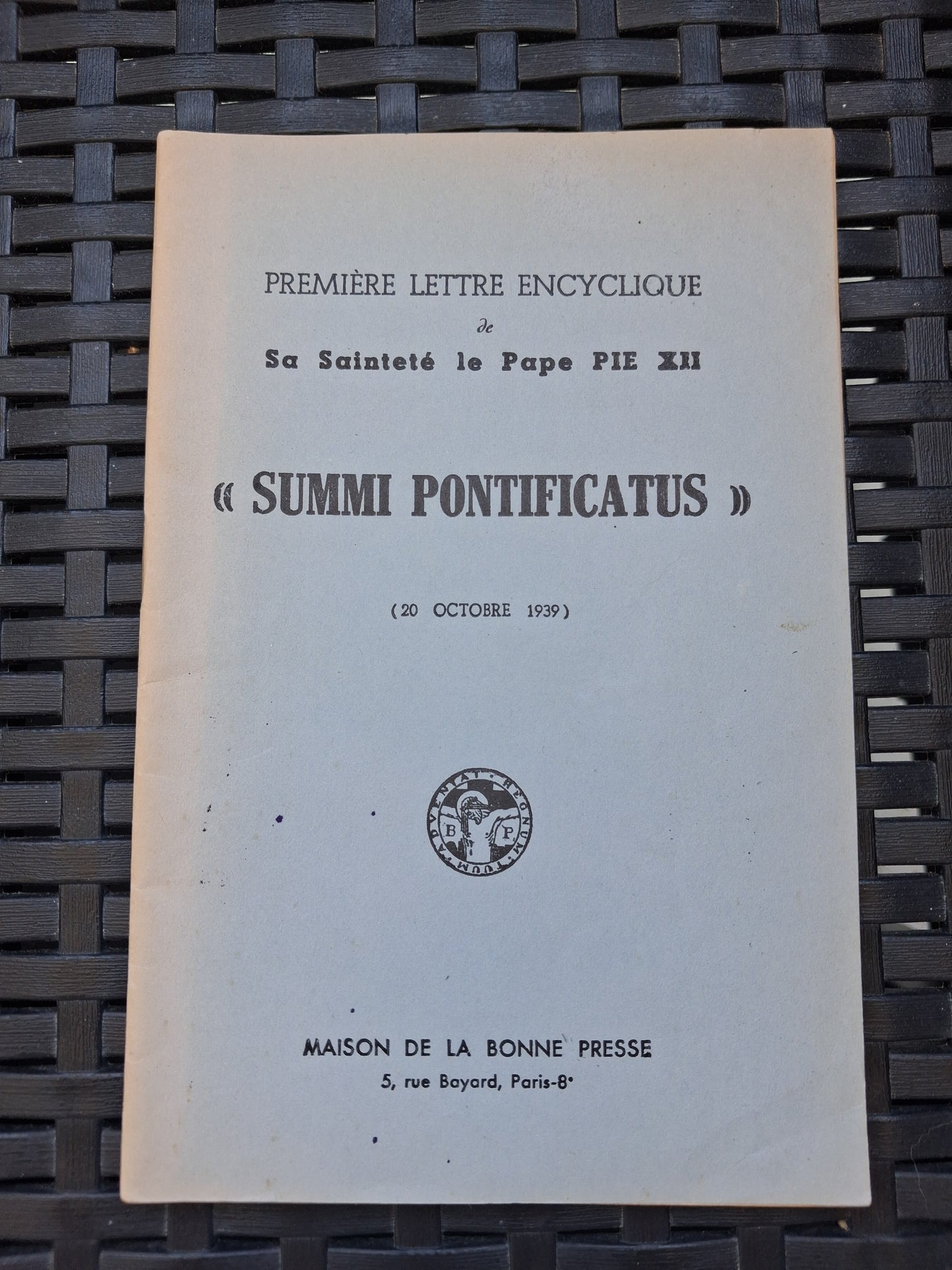 Encyclique summi pontificatus pie XII Ancien livre vintage pape catholique