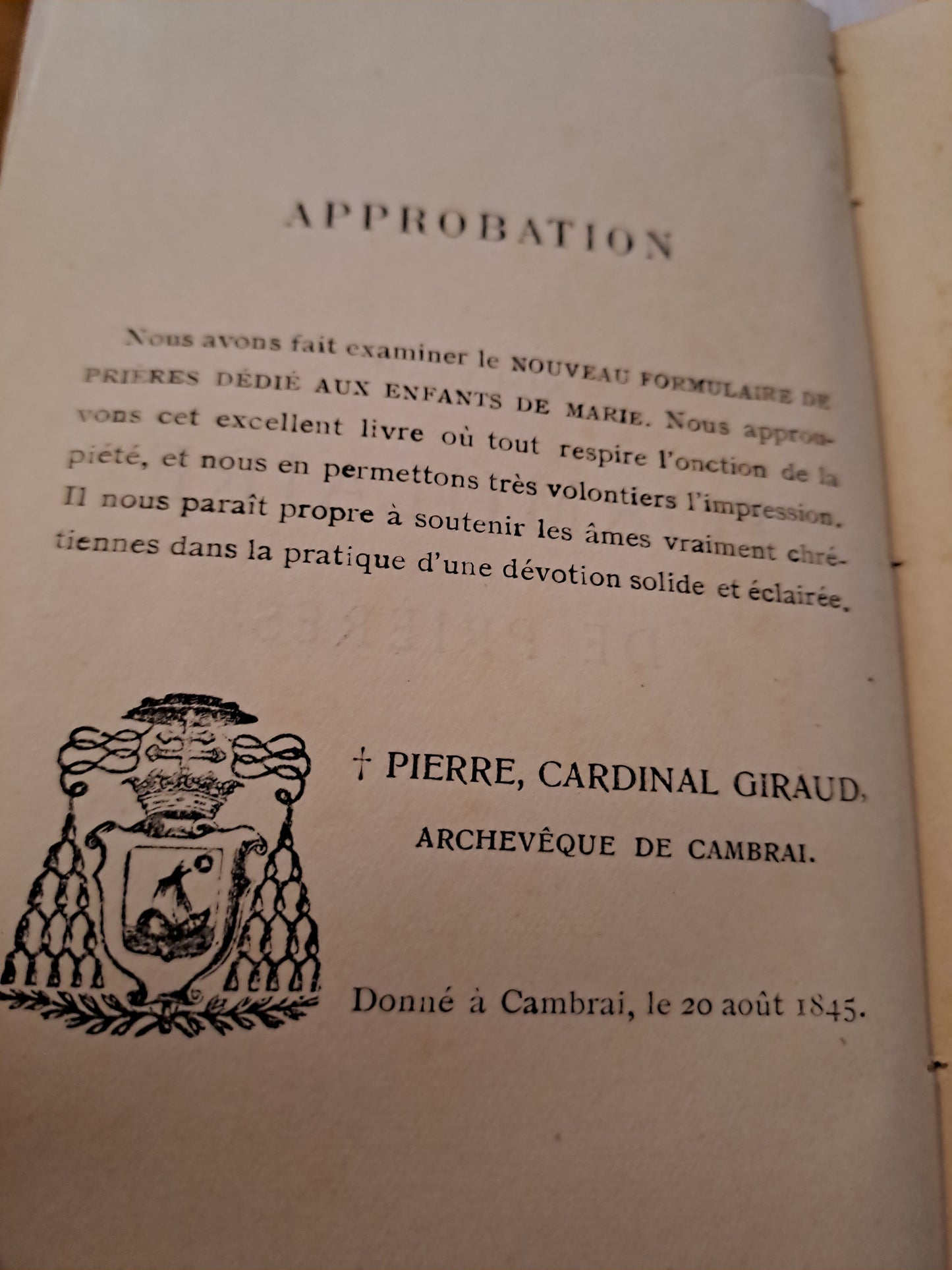Nouveau formulaire de prières  dédié aux enfants de Marie.