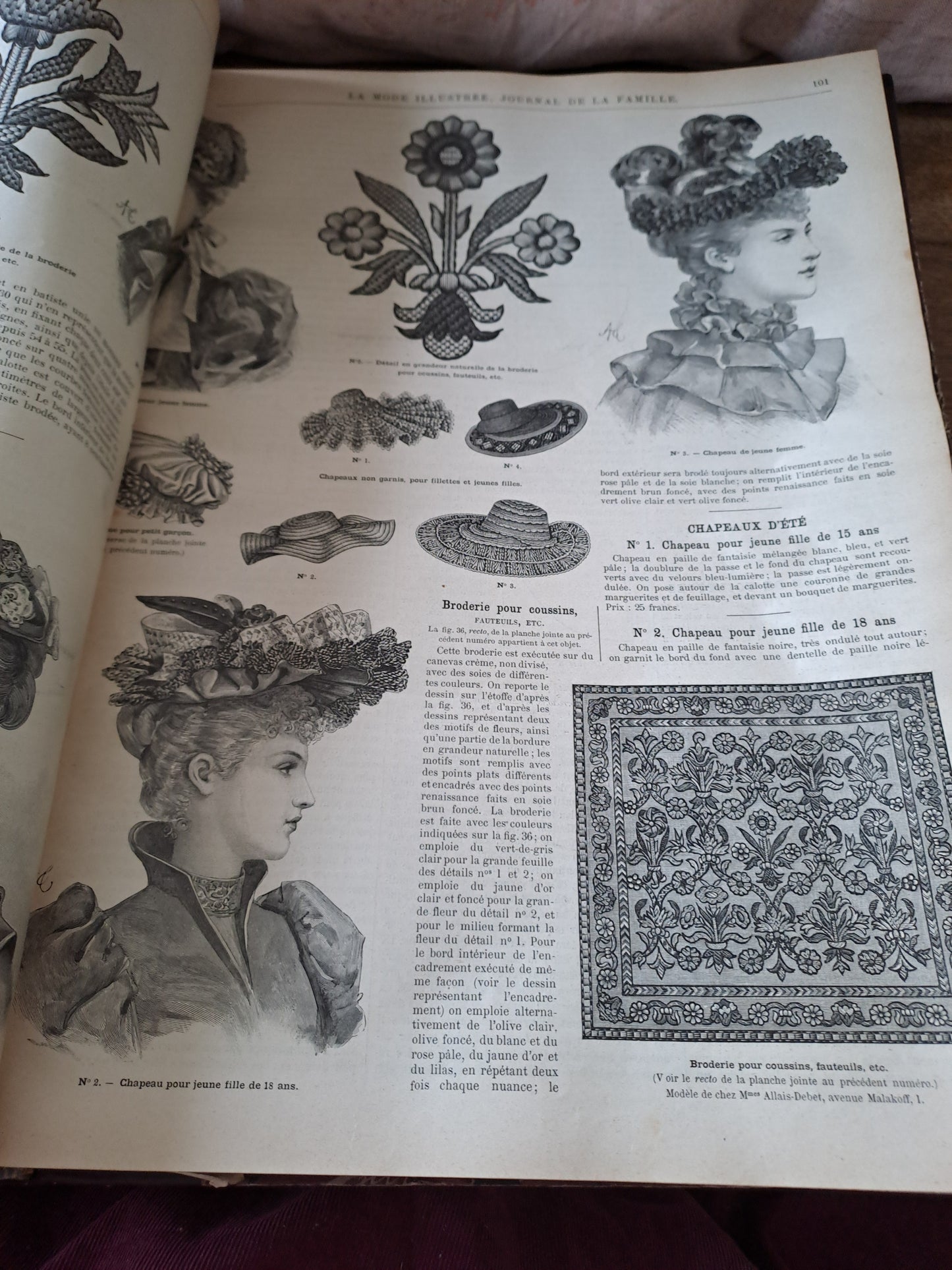 Revues " la mode illustré " pour l'année 1893. Ancien livre vintage.
