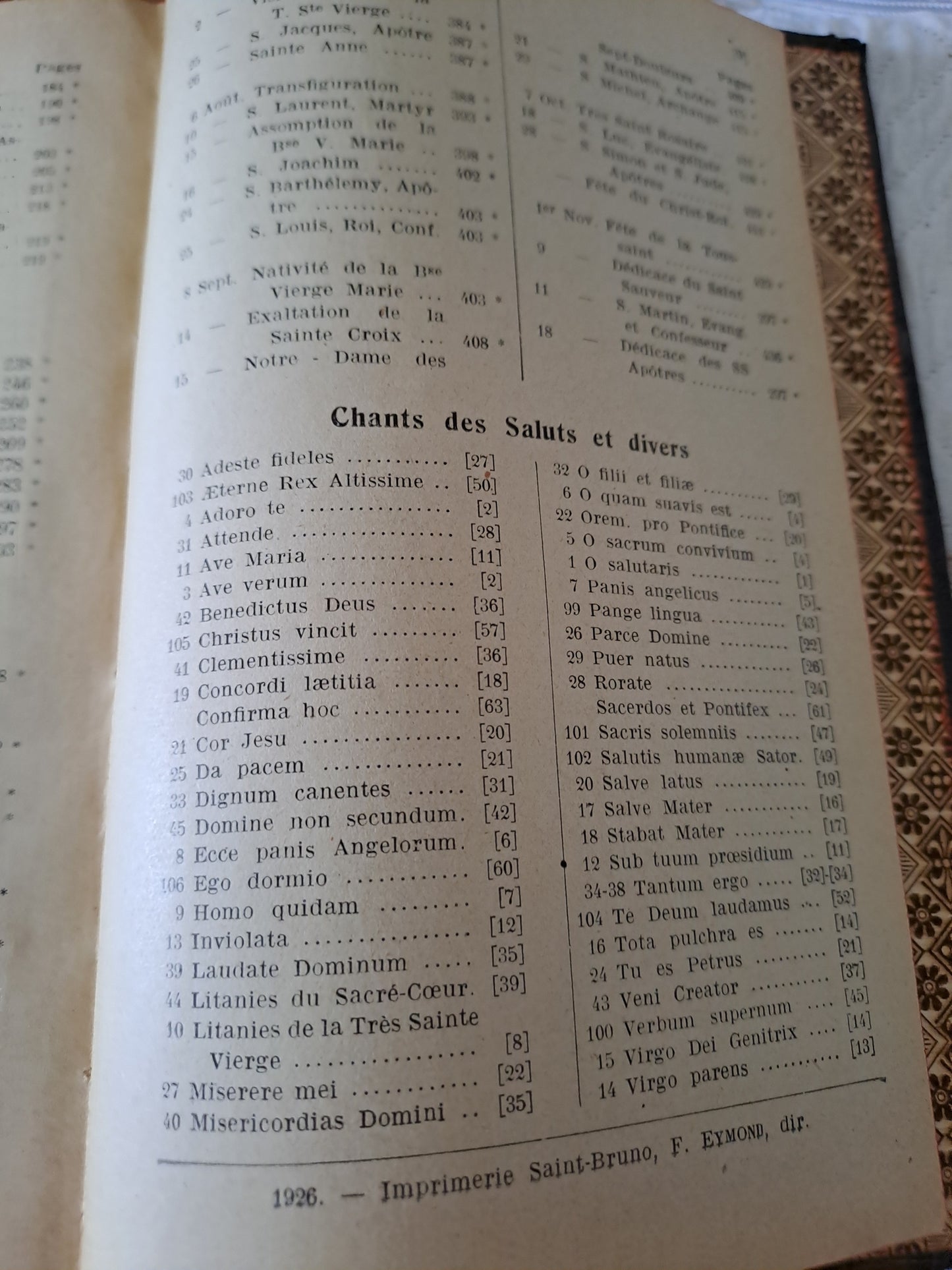 Vespéral Dominical en Notation Gregorienne Et Clef De Sol. 1926.