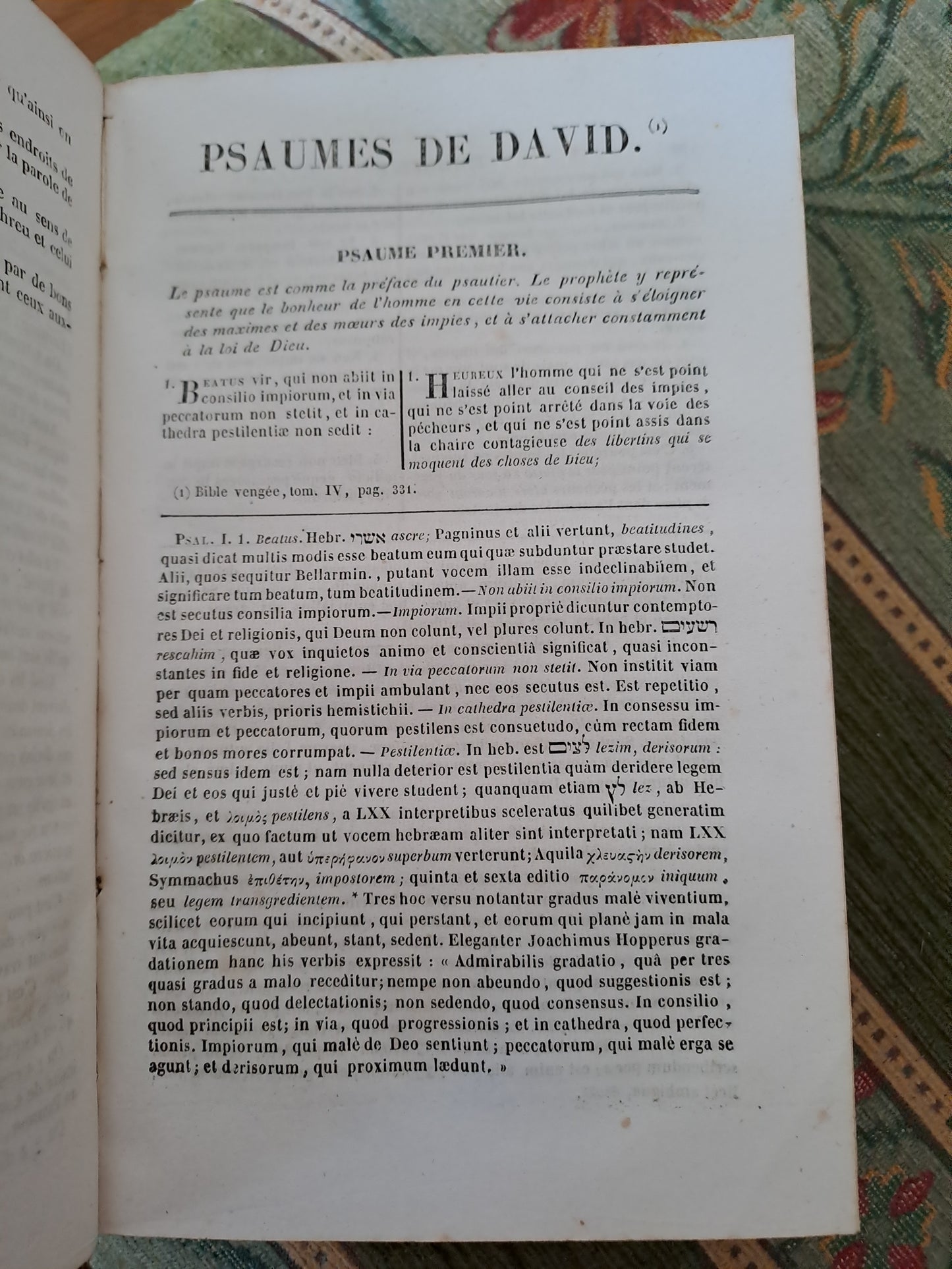 Bible. T5. 1835. R P De Carrières Commentaires De Menochius.