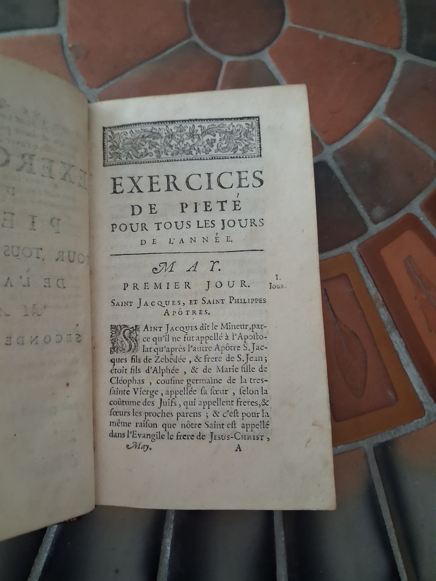 Année chretienne. Mai ( may) 1716. Exercices de piété pour tous les jours. Ancien livre vintage catholique.