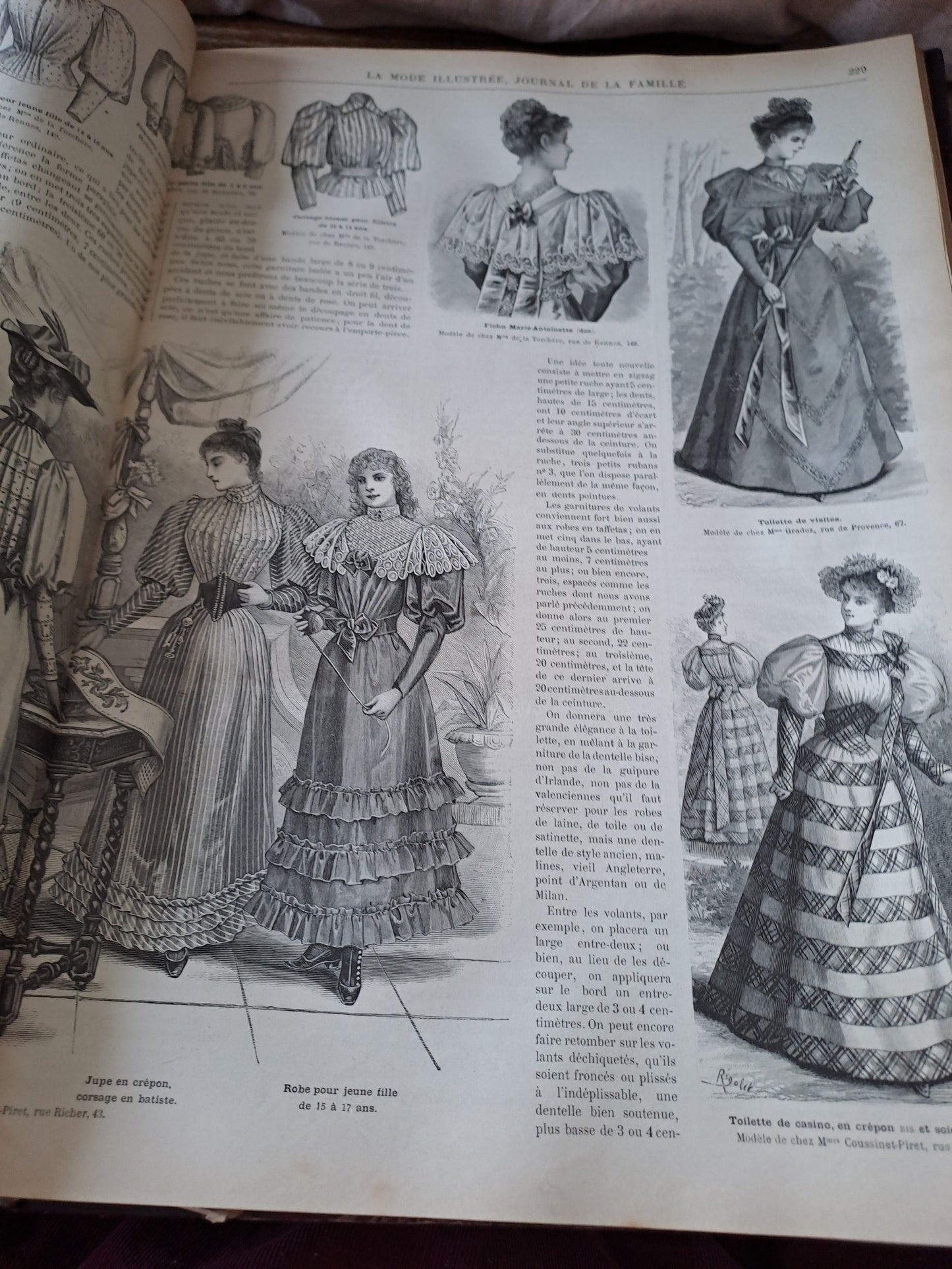 Revues " la mode illustré " pour l'année 1893. Ancien livre vintage.