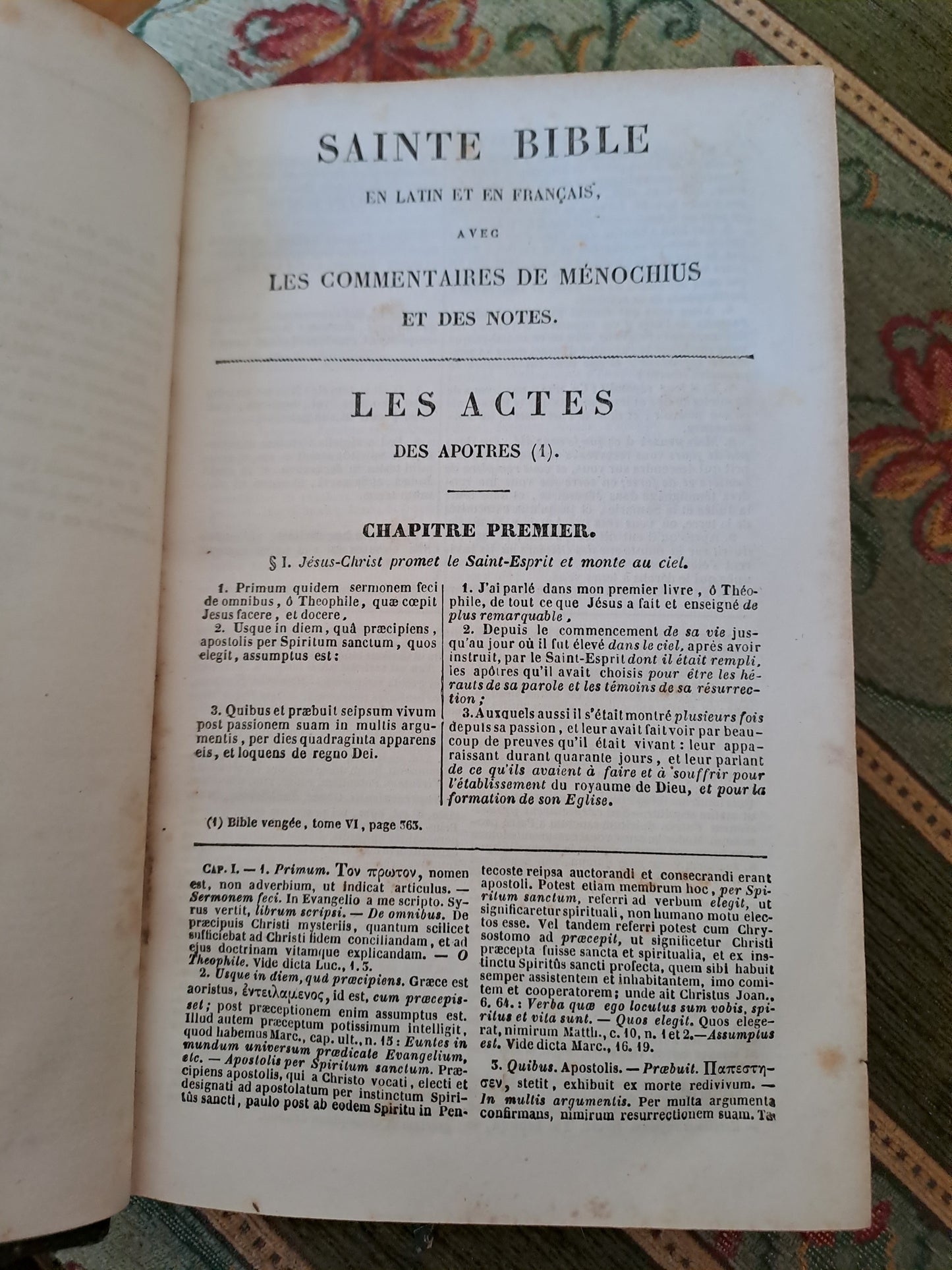 Bible par Révérend Père De Carrière commentaire de Menochius. 1854.