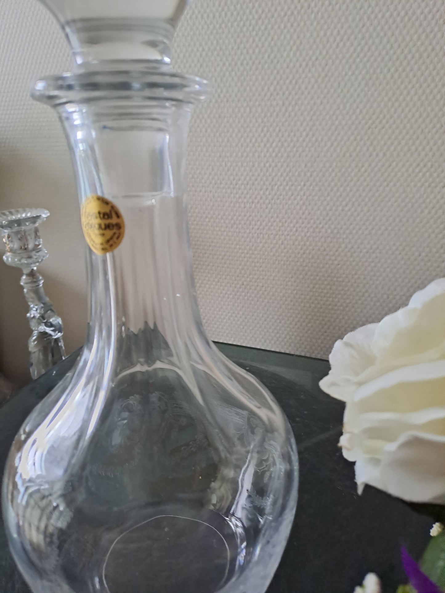 Pichet décanteur en cristal d'Arques modèle Dampierre. Emballage d'origine.