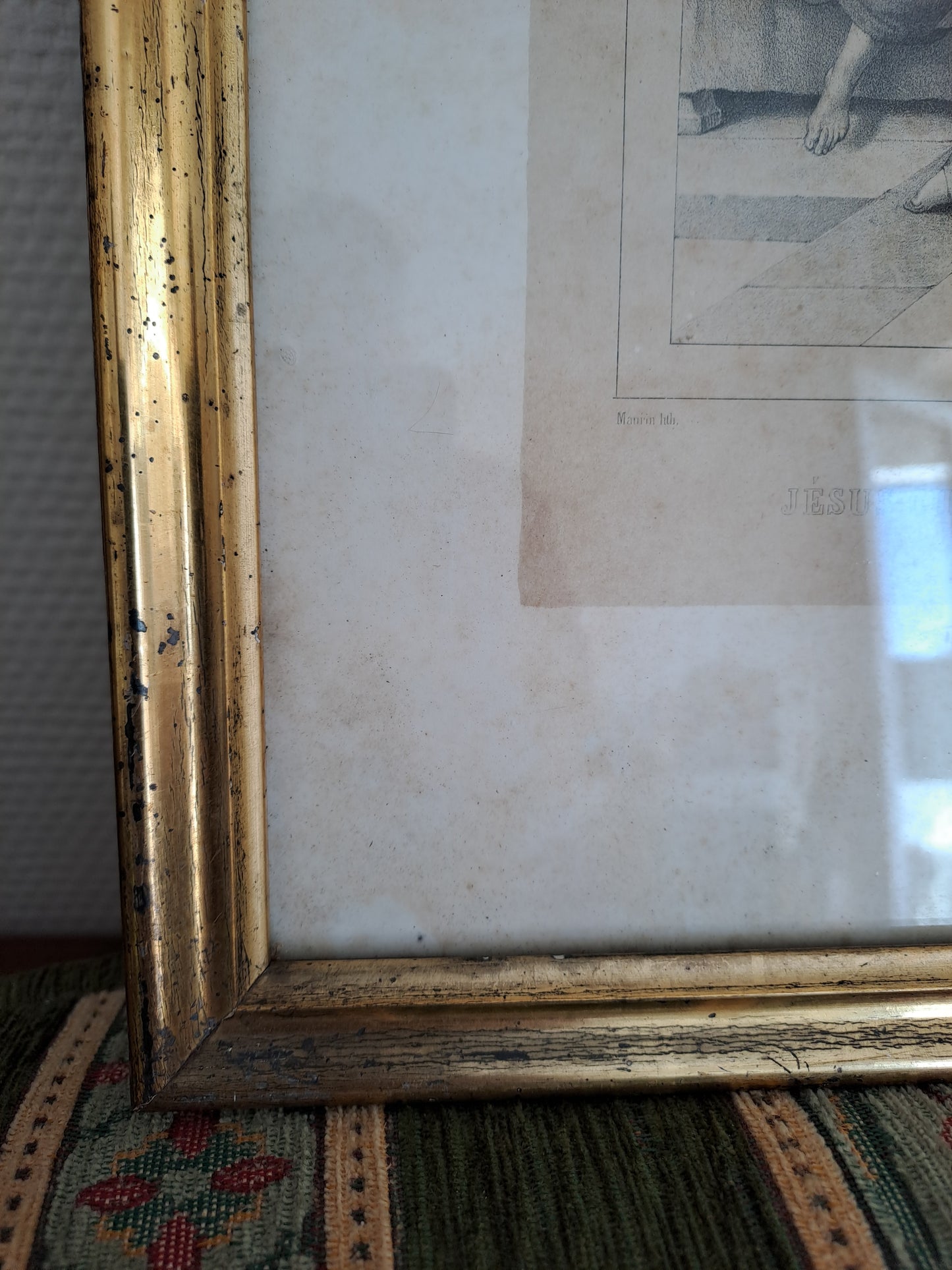 Cadre / Gravure représentant " Jésus-Christ pardonne à la pécheresse ".