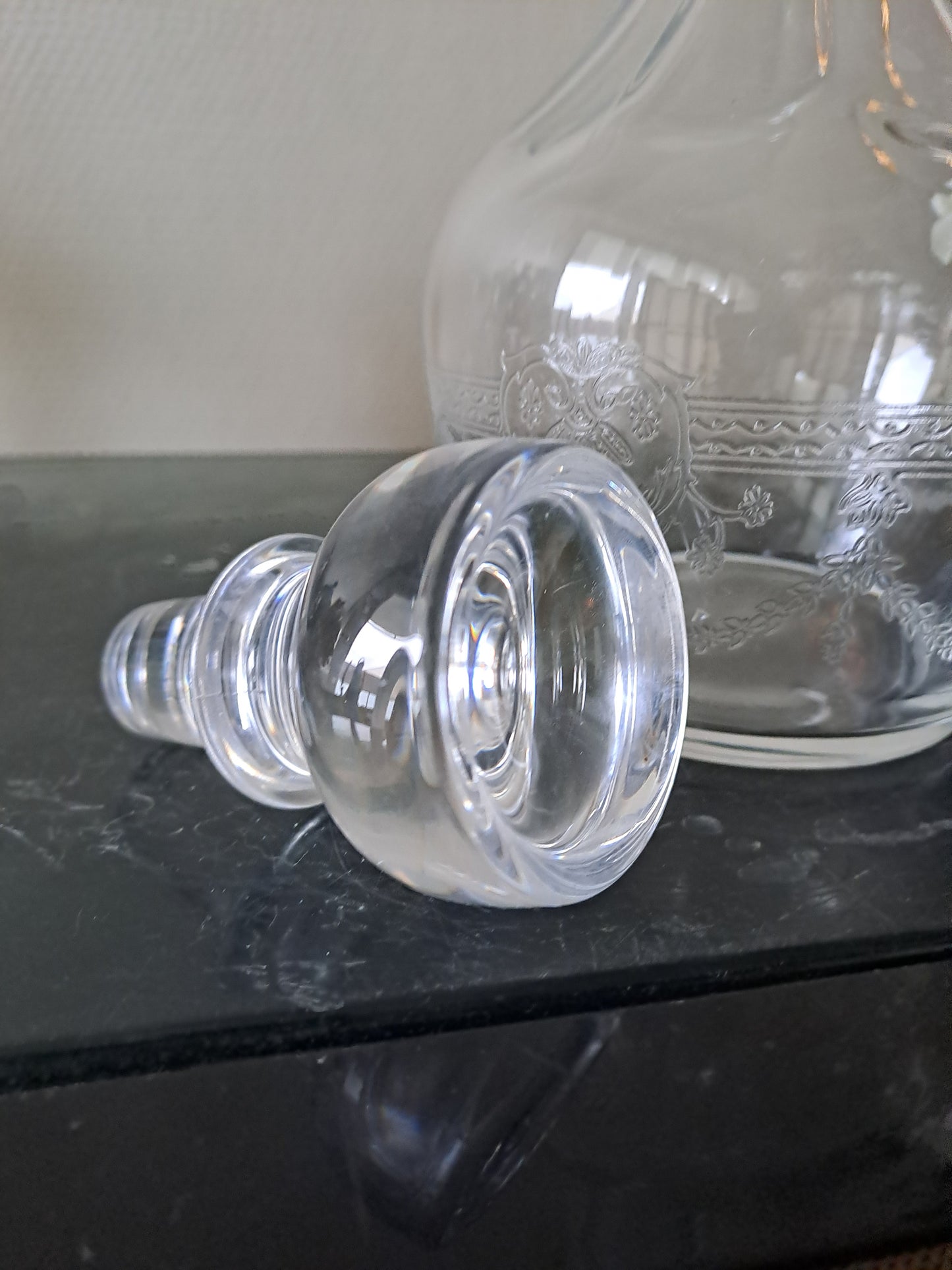 Pichet décanteur en cristal d'Arques modèle Dampierre. Emballage d'origine.