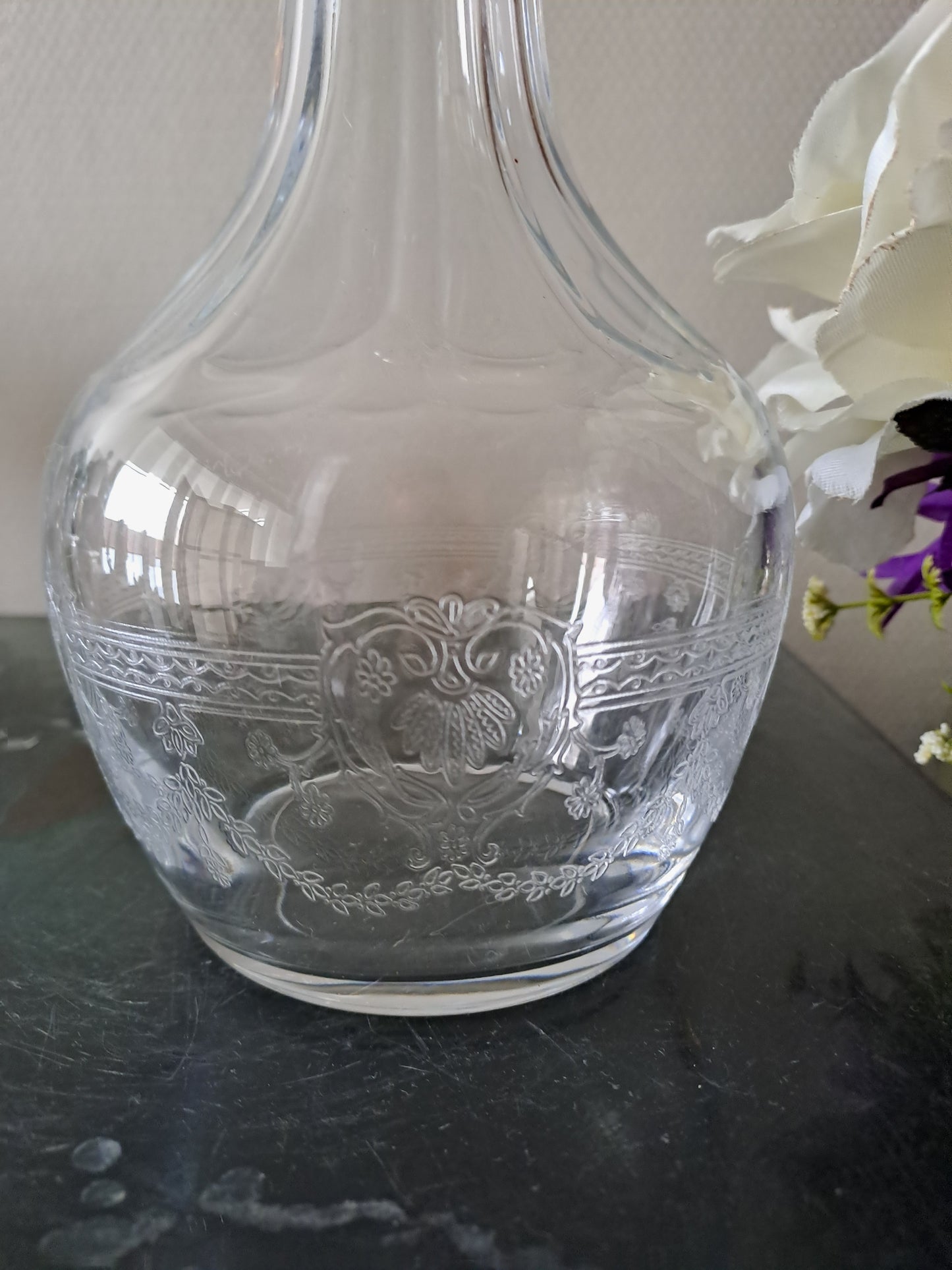 Pichet décanteur en cristal d'Arques modèle Dampierre. Emballage d'origine.