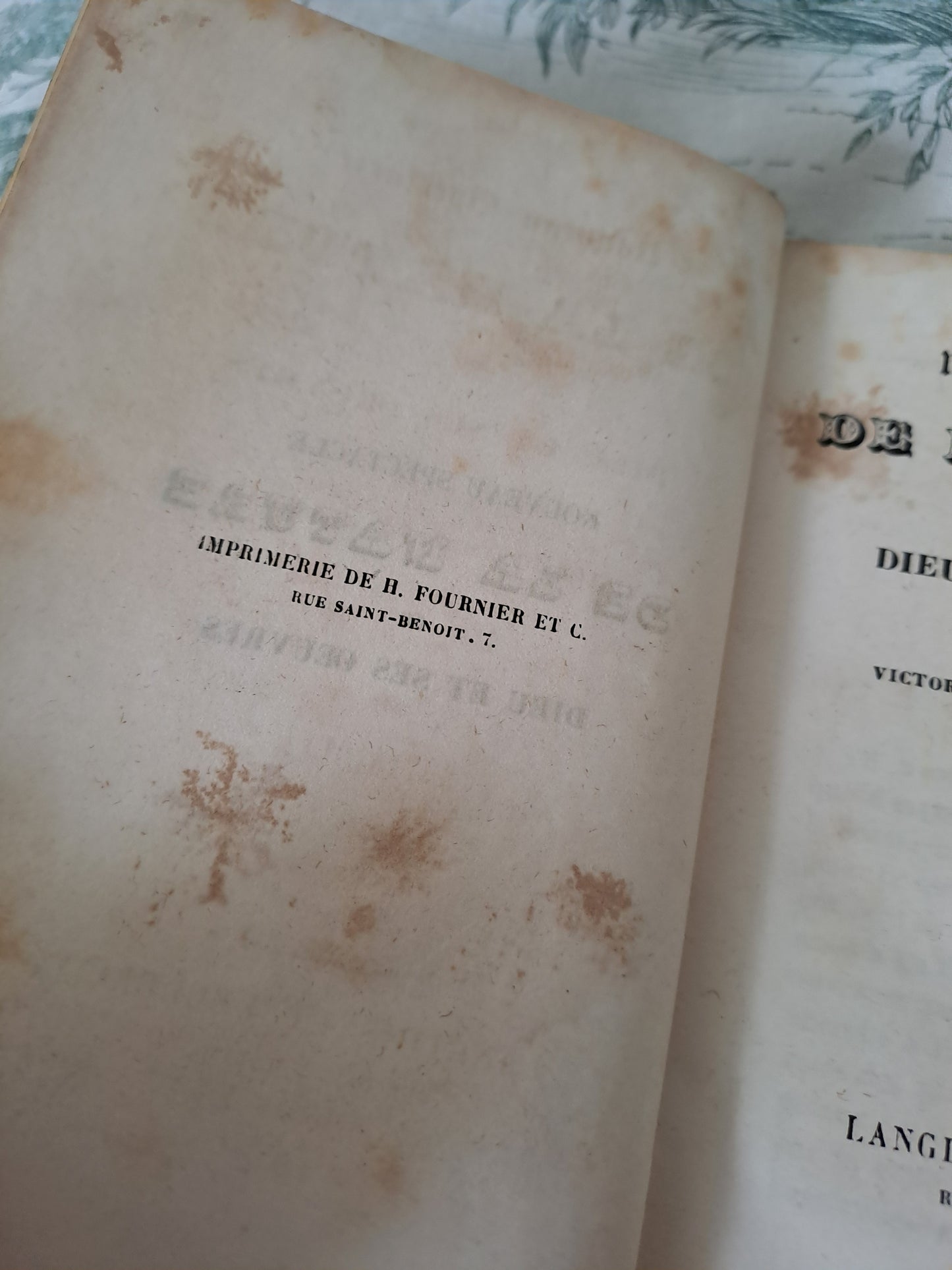 Botanique/ géologie. Nouveau spectacle de la nature ou Dieu et ses œuvres. 1842. Ancien livre vintage catholique.