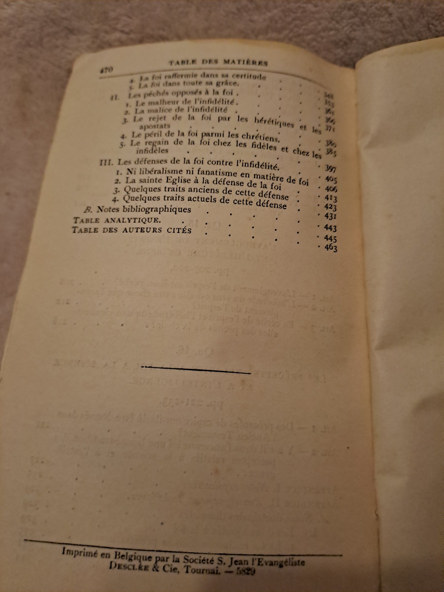 Somme theologique. La foi Tome 2 2a-2a, questions 8-16. Saint Thomas D'Aquin. Ancien livre vintage catholique.