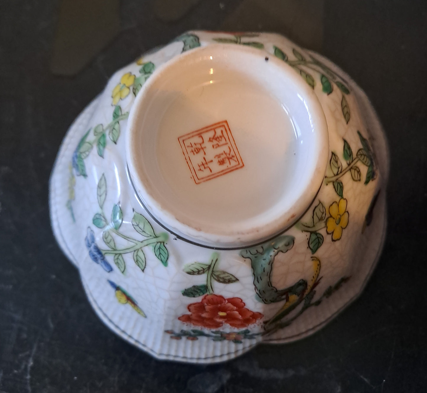 Bol Porcelaine. Chine. Oiseau Branché. Ancien vintage decoration asie asiatique.