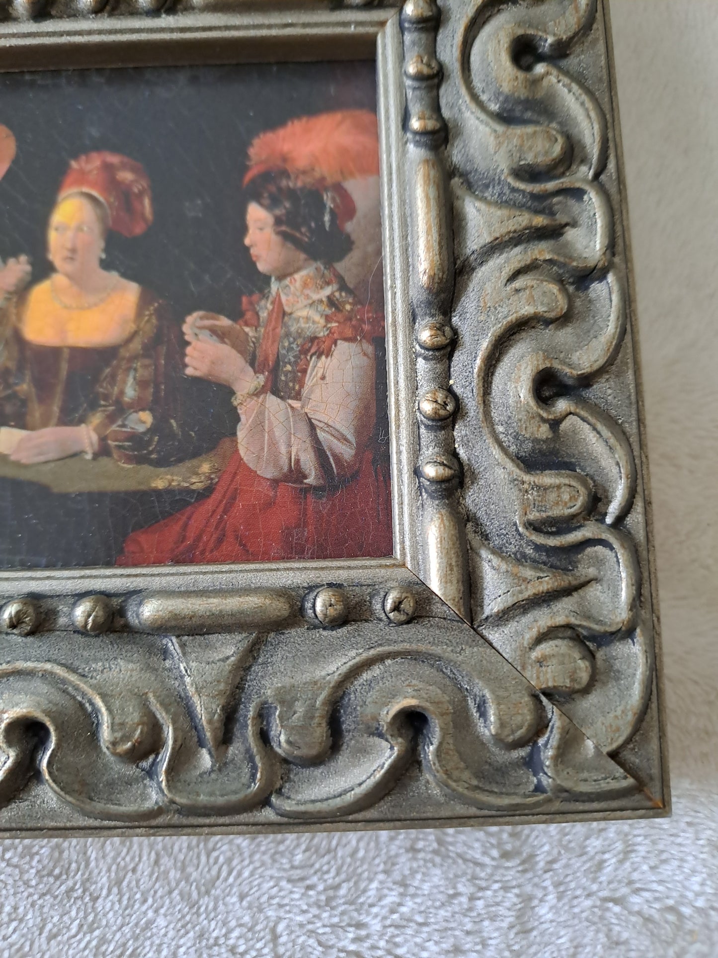 Cadre / tableau. Le tricheur. De La Tour : 1593 - 1652. Louvres, Paris.