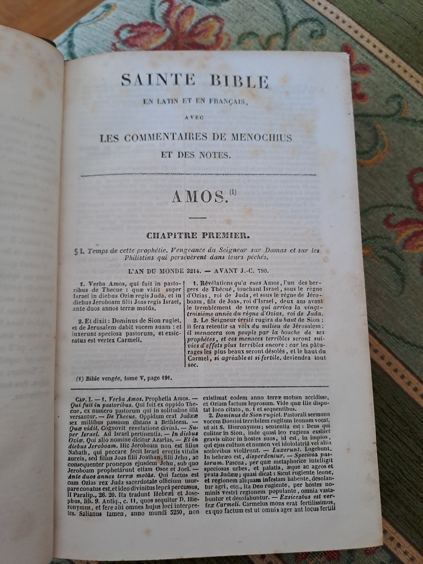 Sainte Bible T5. R. P. De Carrières commentaires de Menochius.1854.
