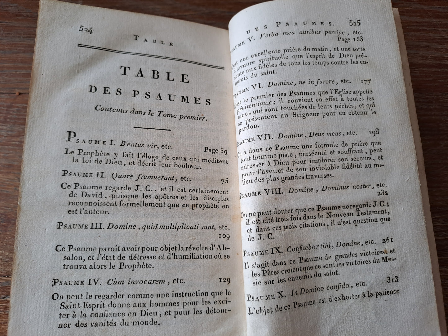Les psaumes traduits en François, avec des notes et des réflexions, par le P. G. F. Berthier. T1. 1807. Ancien livre vintage catholique.