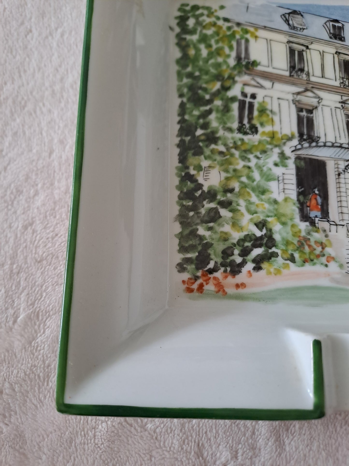 Cendrier à cigares. Porcelaine Limoges France. Peint À La Main. Ancien decoratrice vintage catholique.