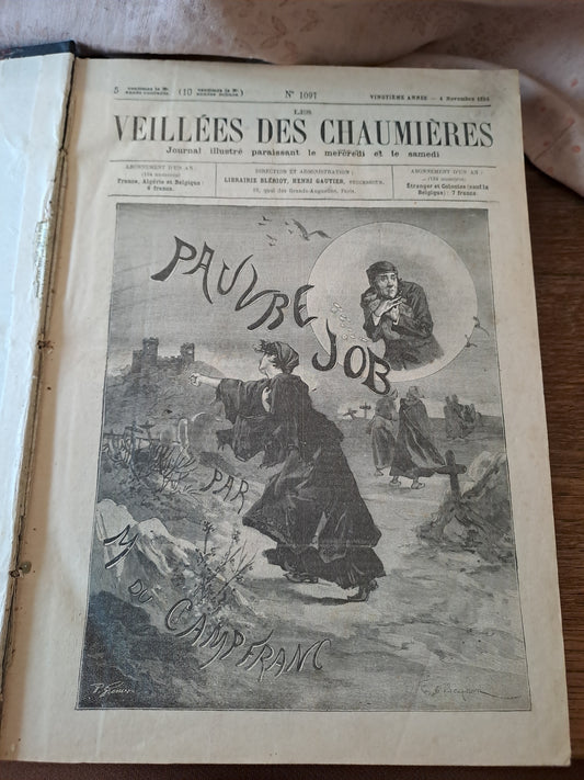 Revues "les veillées des chaumières " De novembre 1896 à octobre 1897. Ancien livre vintage.