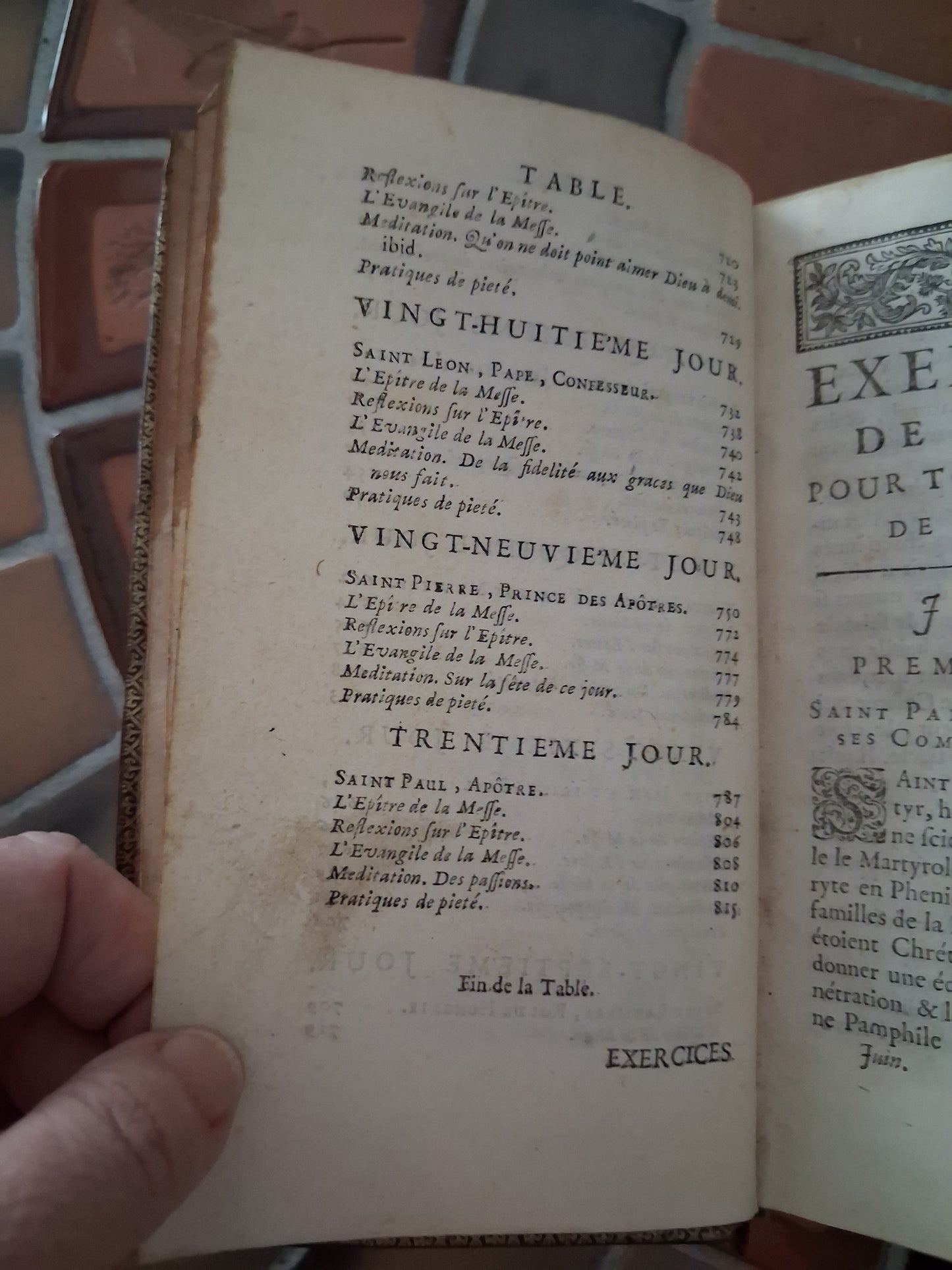 Année chretienne. Juin 1717. Exercices de piété pour tous les jours. Ancien livre vintage catholique.