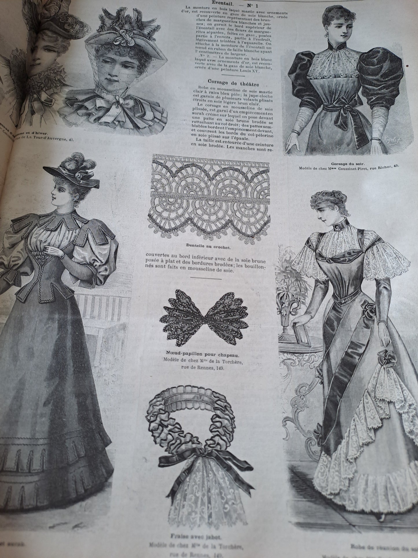 Revues " la mode illustré " pour l'année 1893. Ancien livre vintage.