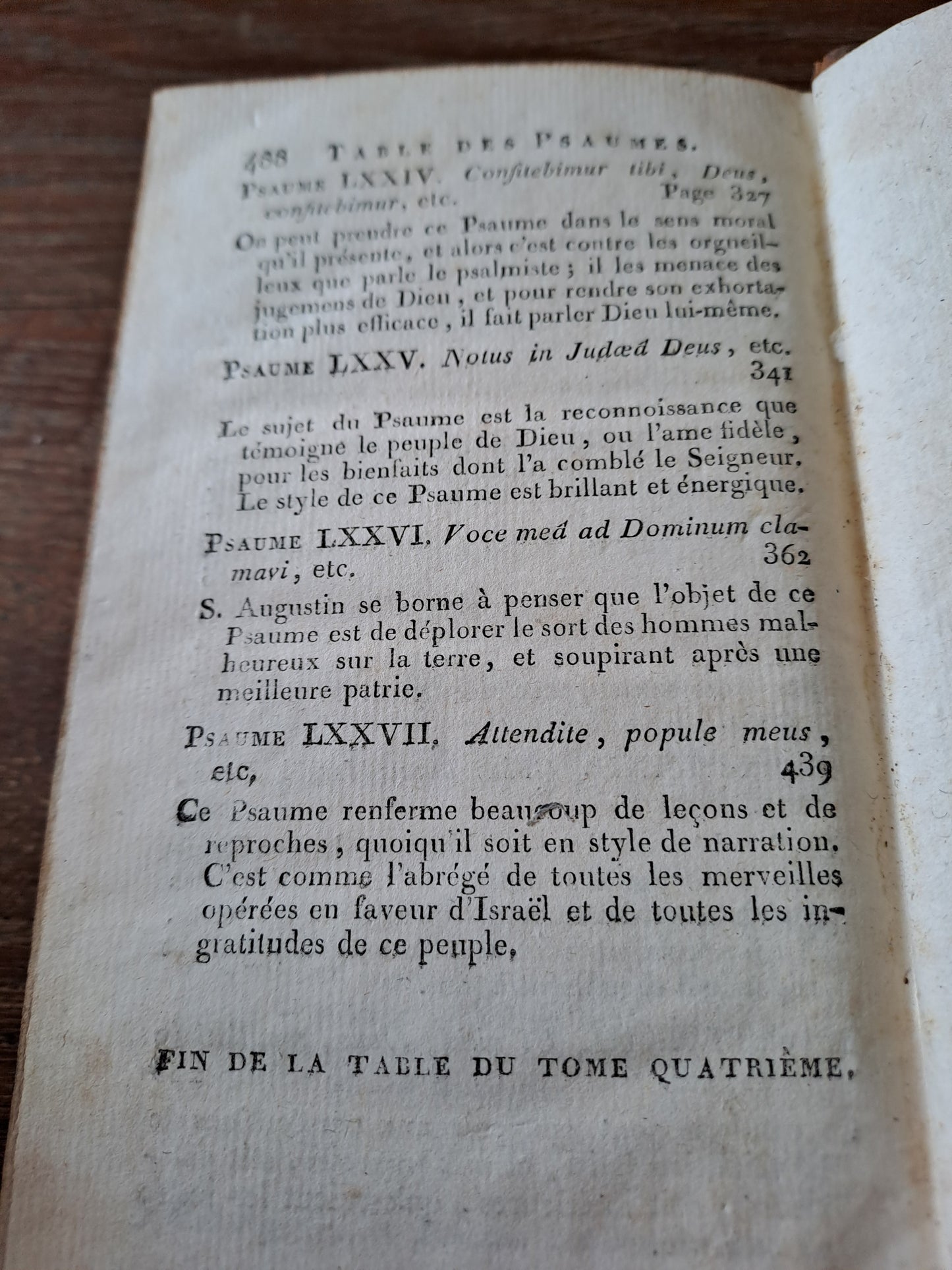 Les psaumes traduits par Berthier. T4. 1807. Ancien livre vintage catholique.