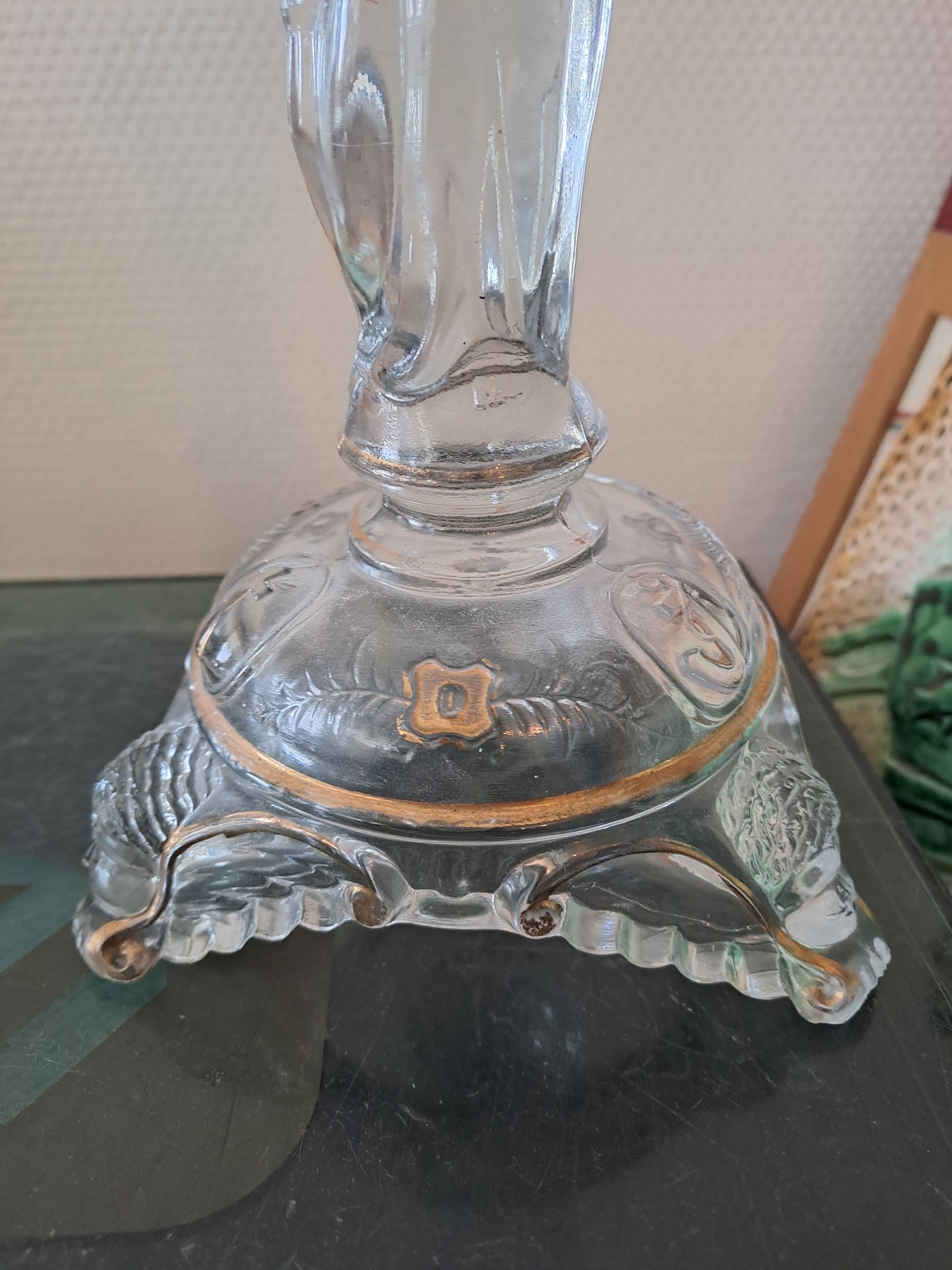 Paire de bougeoirs Sacré-Cœurs De Jésus Et Sainte Vierge Marie. Val saint lambert. Ancien Vintage catholique.