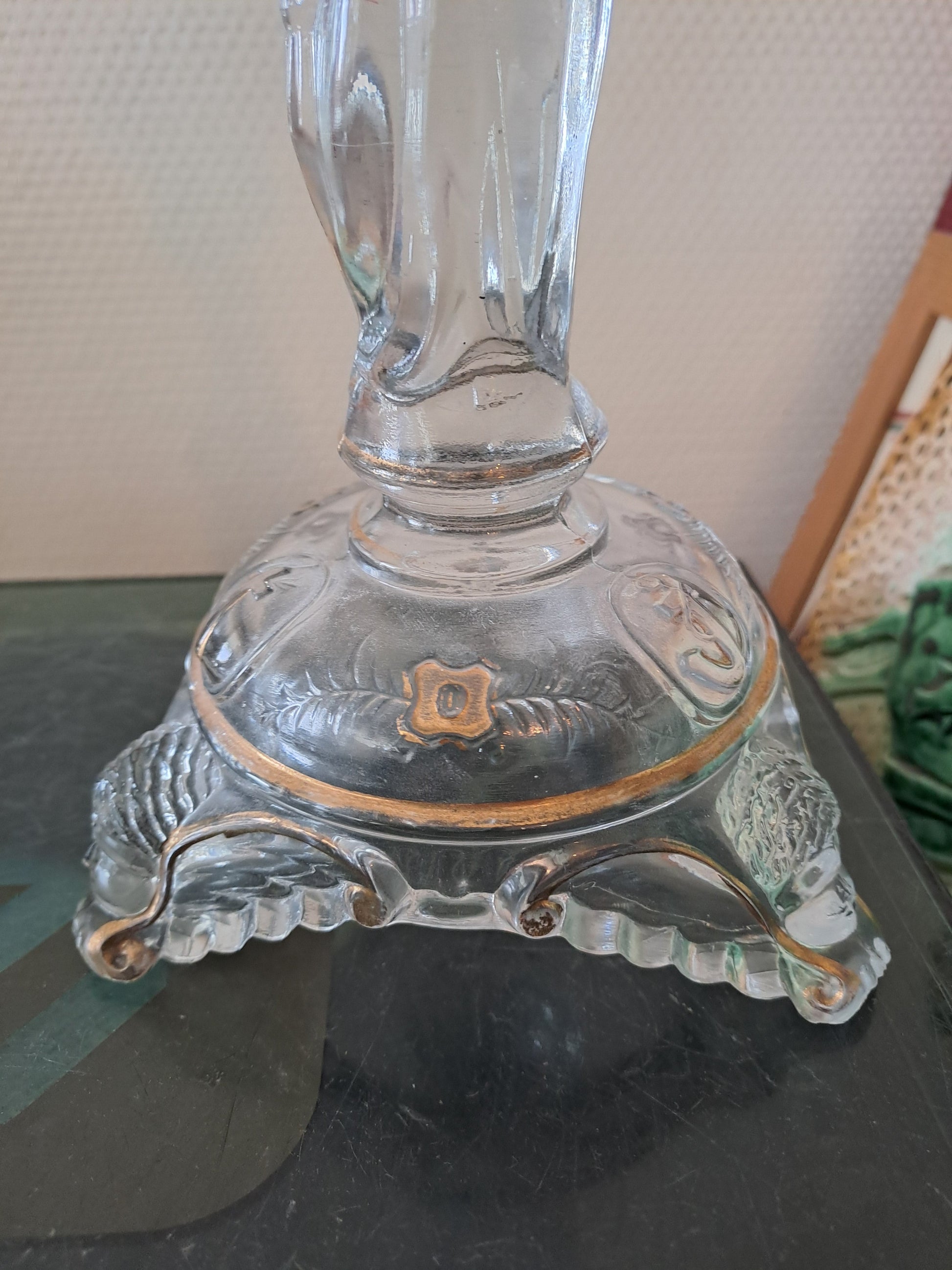 Paire de bougeoirs Sacré-Cœurs De Jésus Et Sainte Vierge Marie. Val saint lambert. Ancien Vintage catholique.