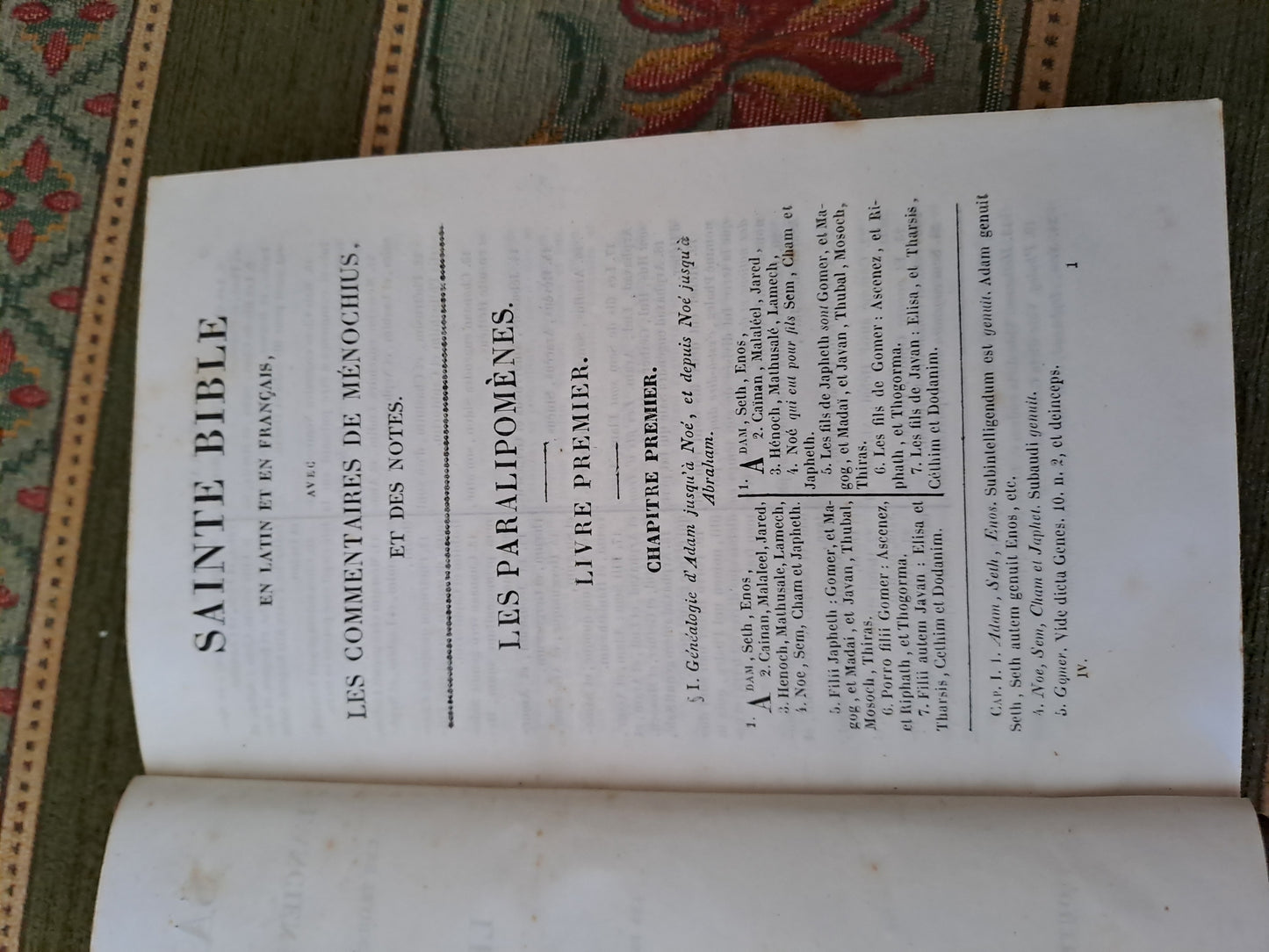 Bible. T4. 1835. R P De Carrières Commentaires De Menochius.
