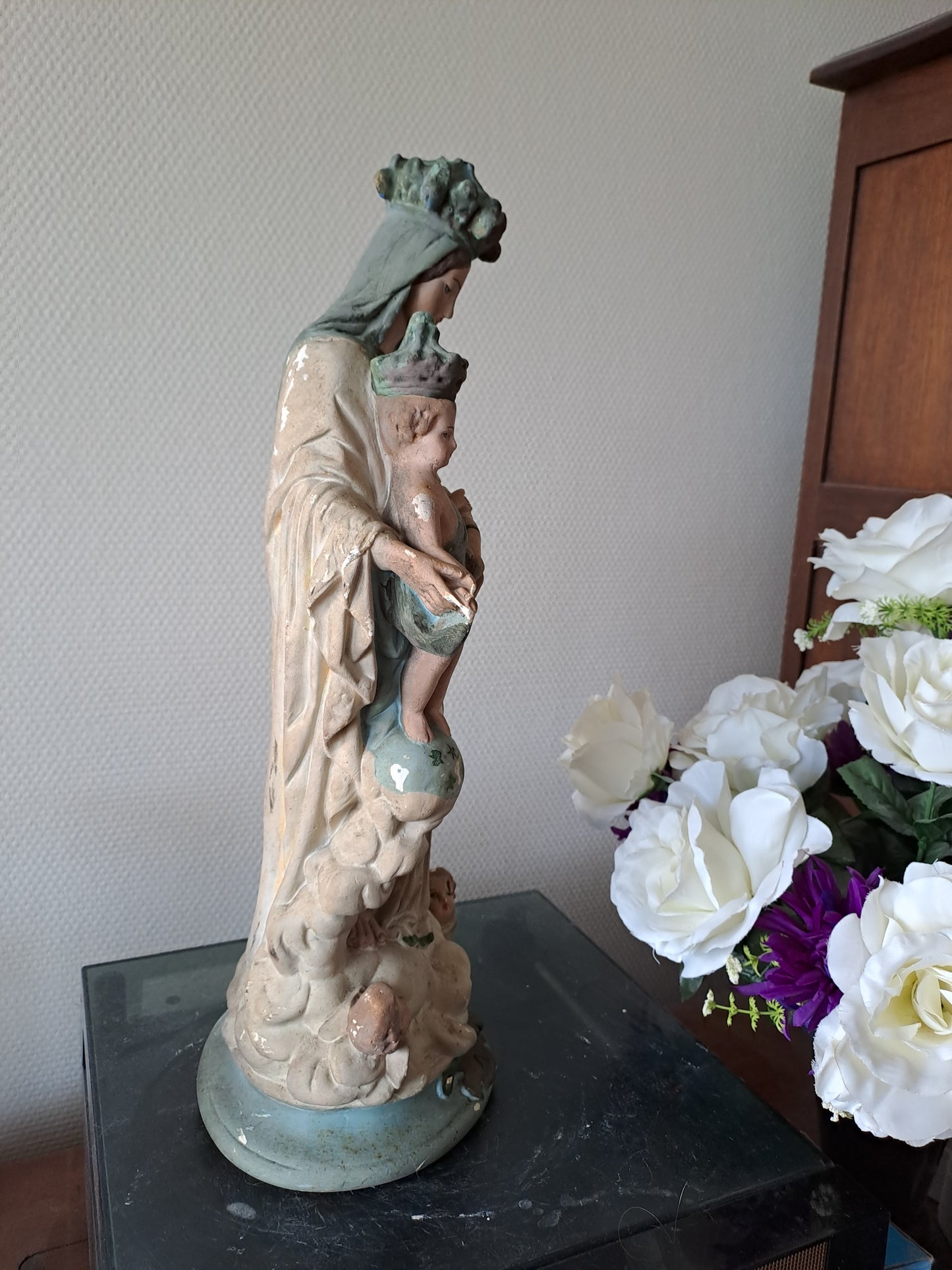 Statue representant Notre-Dame des Victoires. 45 cm. N°3. Ancien Vintage