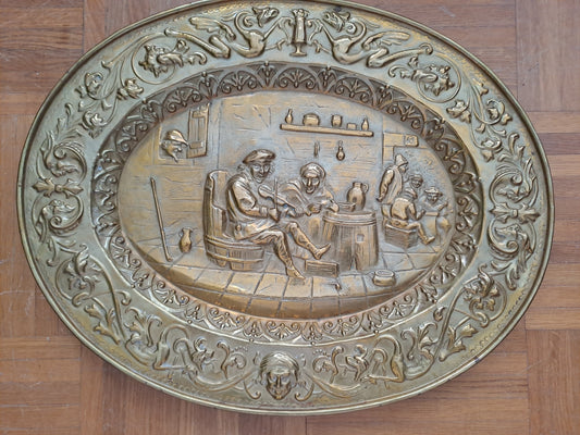 Plateau Murale Dans Le Goût de Teniers. Joueur de violon.