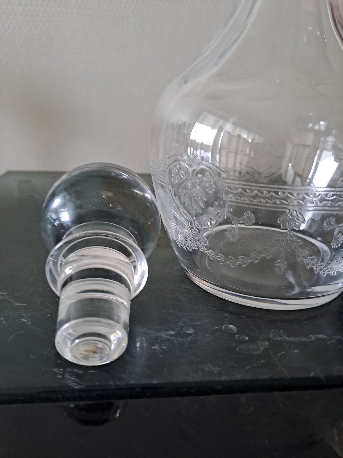 Pichet décanteur en cristal d'Arques modèle Dampierre. Emballage d'origine.