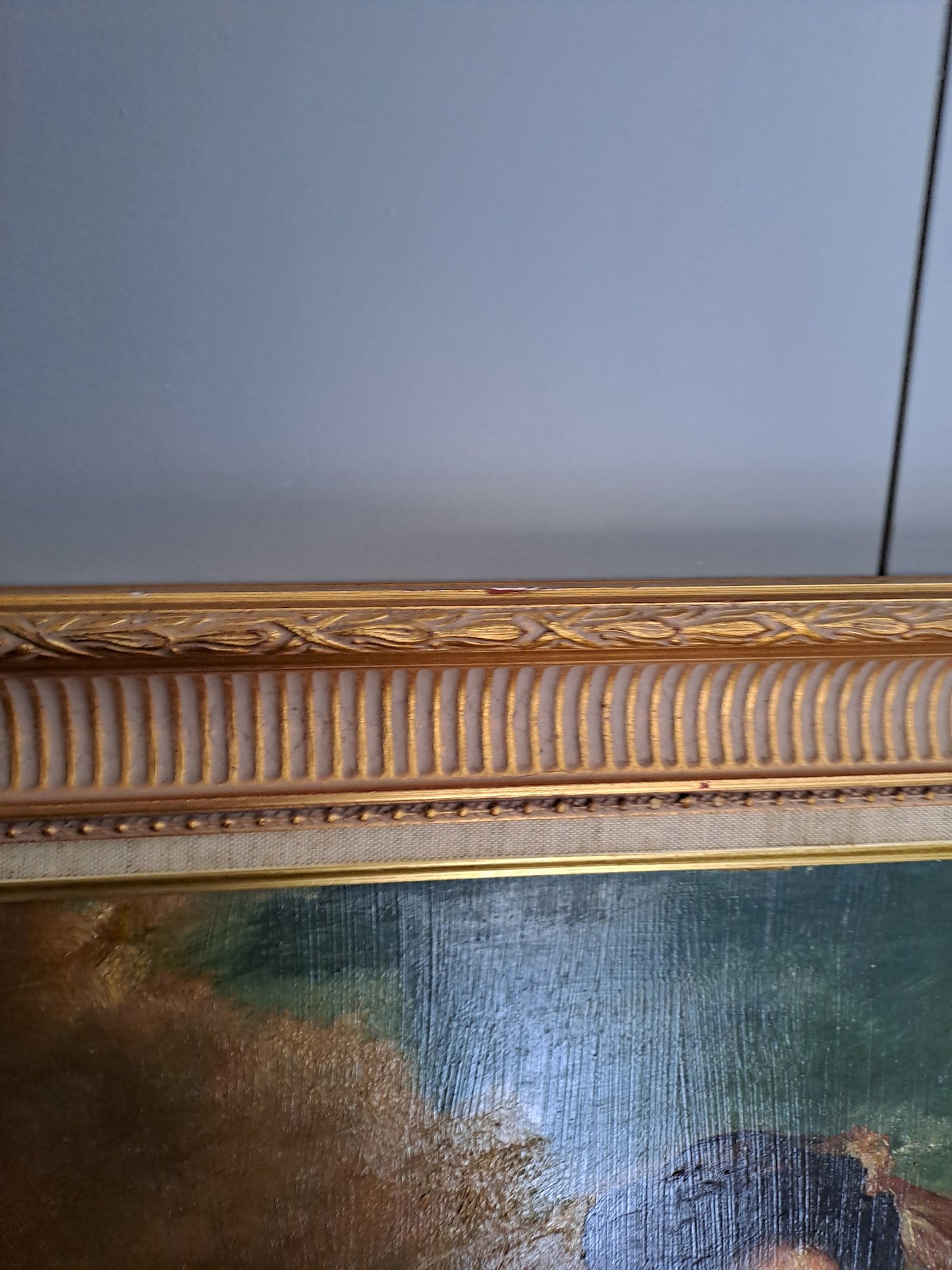 Tableau Saint-Martin et le mendiant d'après Van Dick. Signé. 125cm X 107 cm. Ancien vintage catholique sacré-coeur.