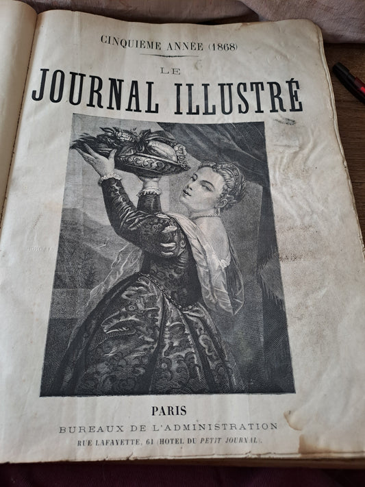 Revues " Le Journal illustré ". Année 1868. 5 eme année. Ancien livre vintage.