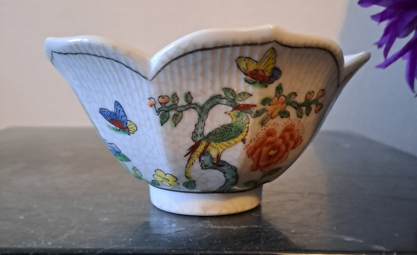 Bol Porcelaine. Chine. Oiseau Branché. Ancien vintage decoration asie asiatique.