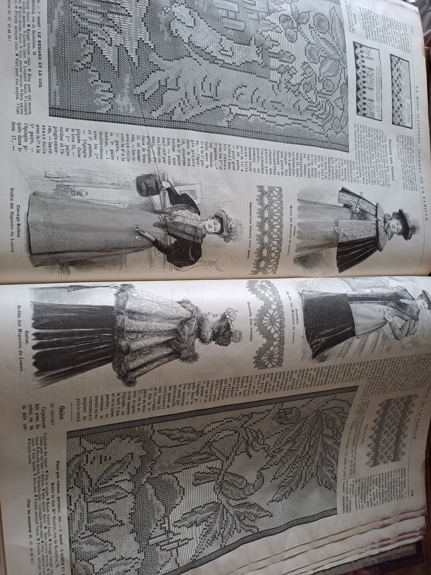 Revues " la mode illustré " pour l'année 1893. Ancien livre vintage.