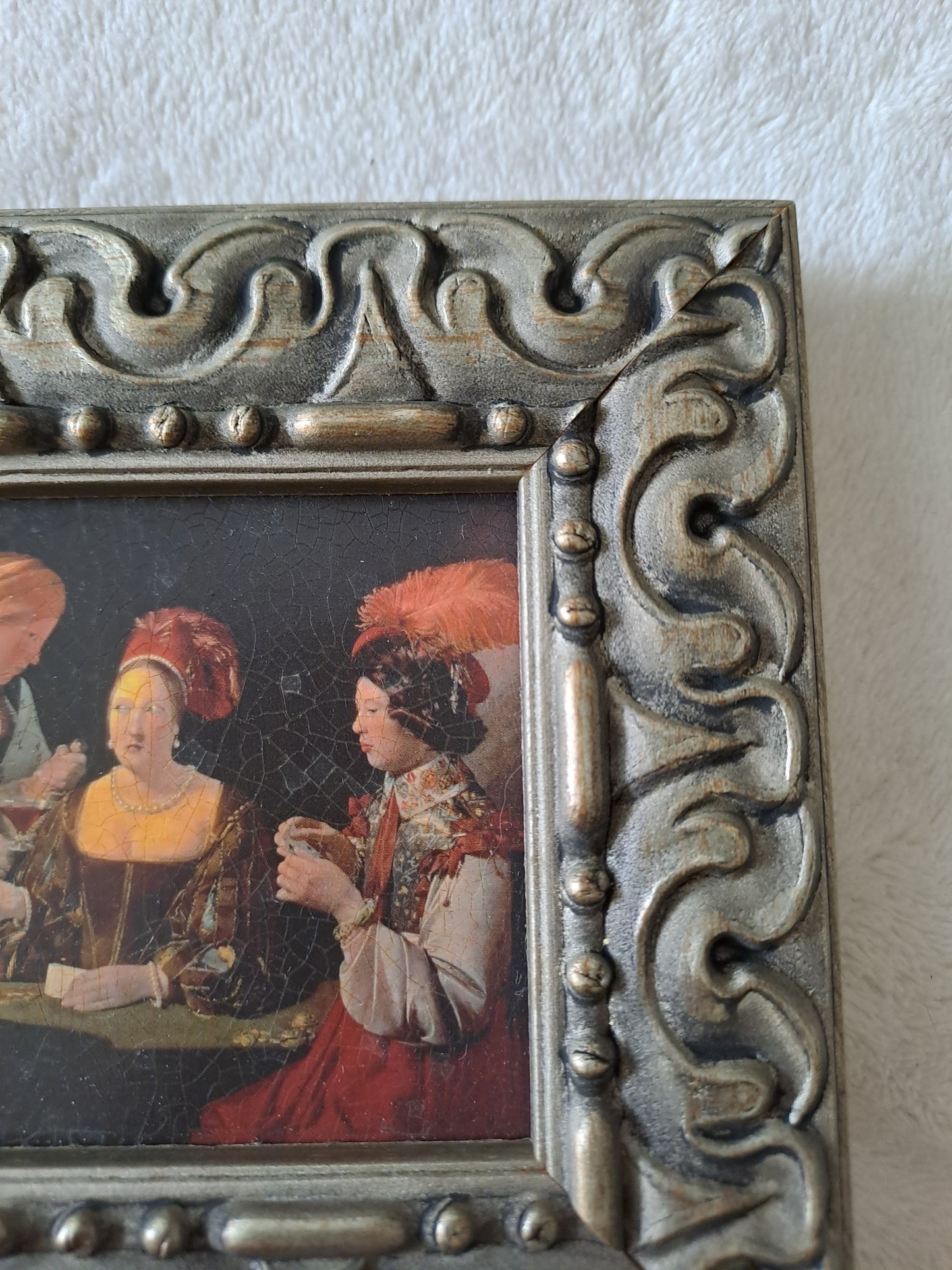 Cadre / tableau. Le tricheur. De La Tour : 1593 - 1652. Louvres, Paris.