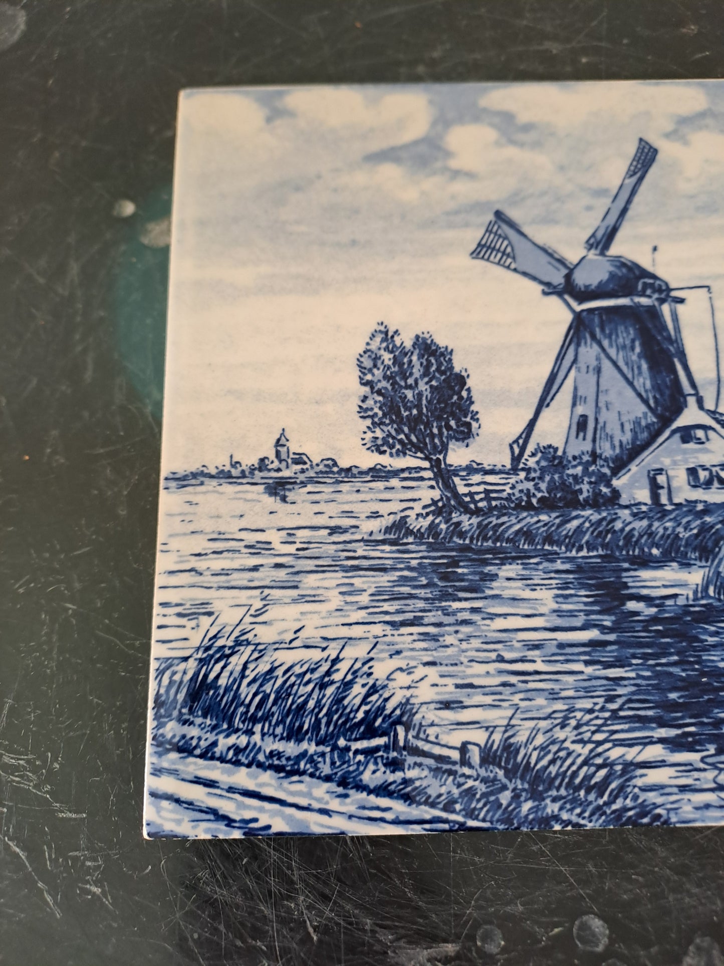 Carreau Delft Blauw. Peint à la main. 15 cm X 15 cm.