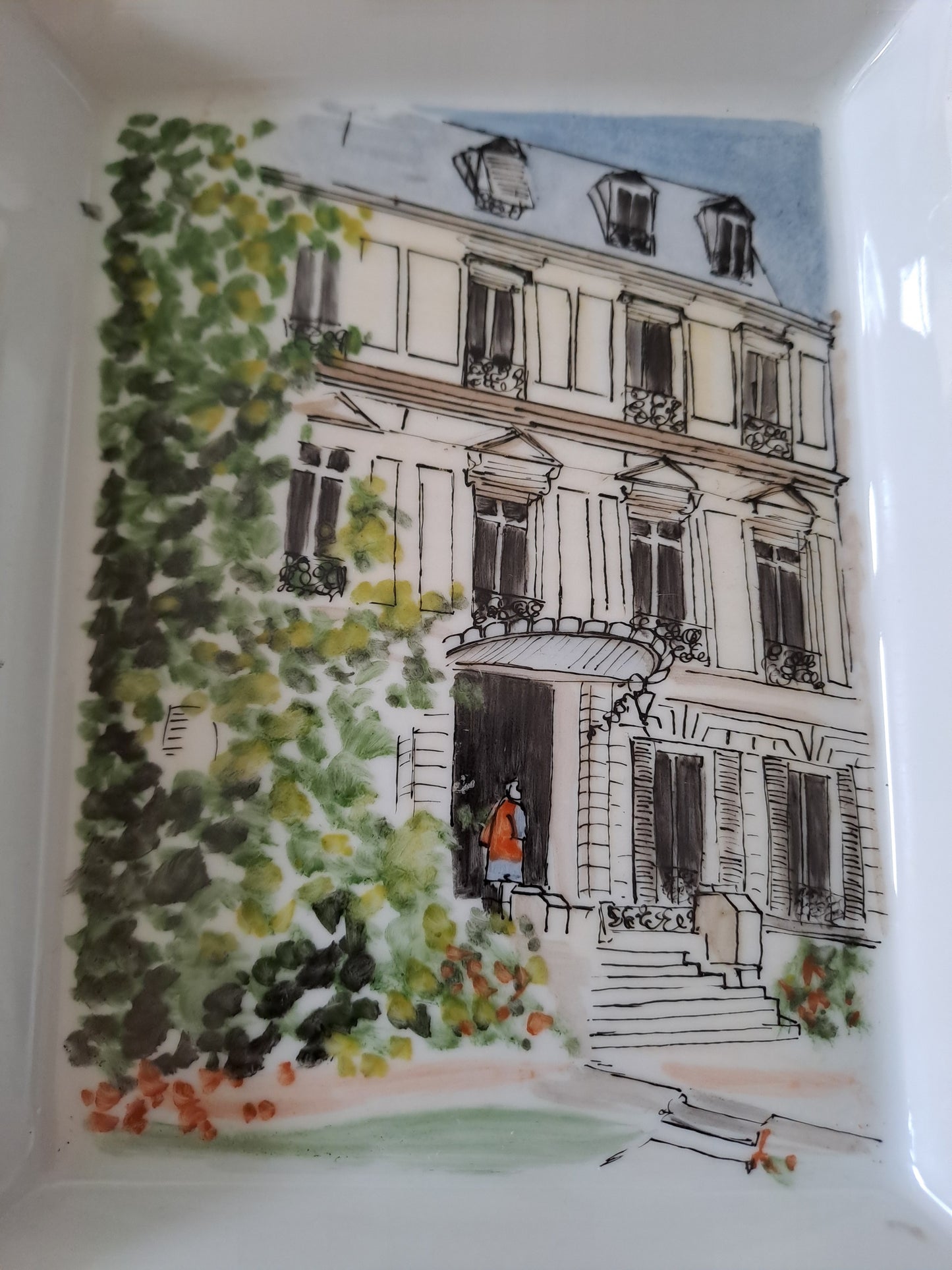 Cendrier à cigares. Porcelaine Limoges France. Peint À La Main. Ancien decoratrice vintage catholique.