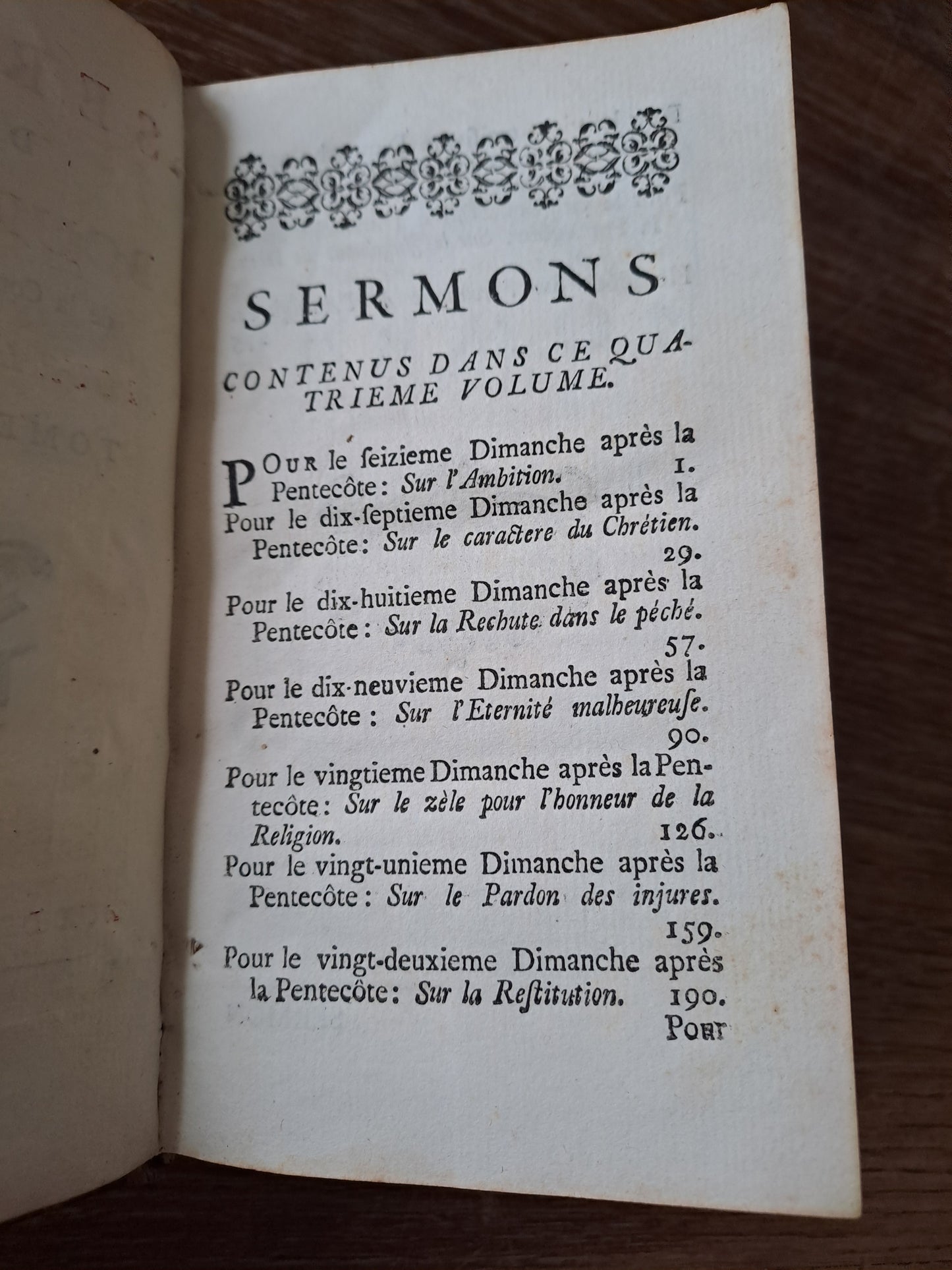 Sermons du Père Bourdaloue. T4. 1750. Ancien livre vintage.