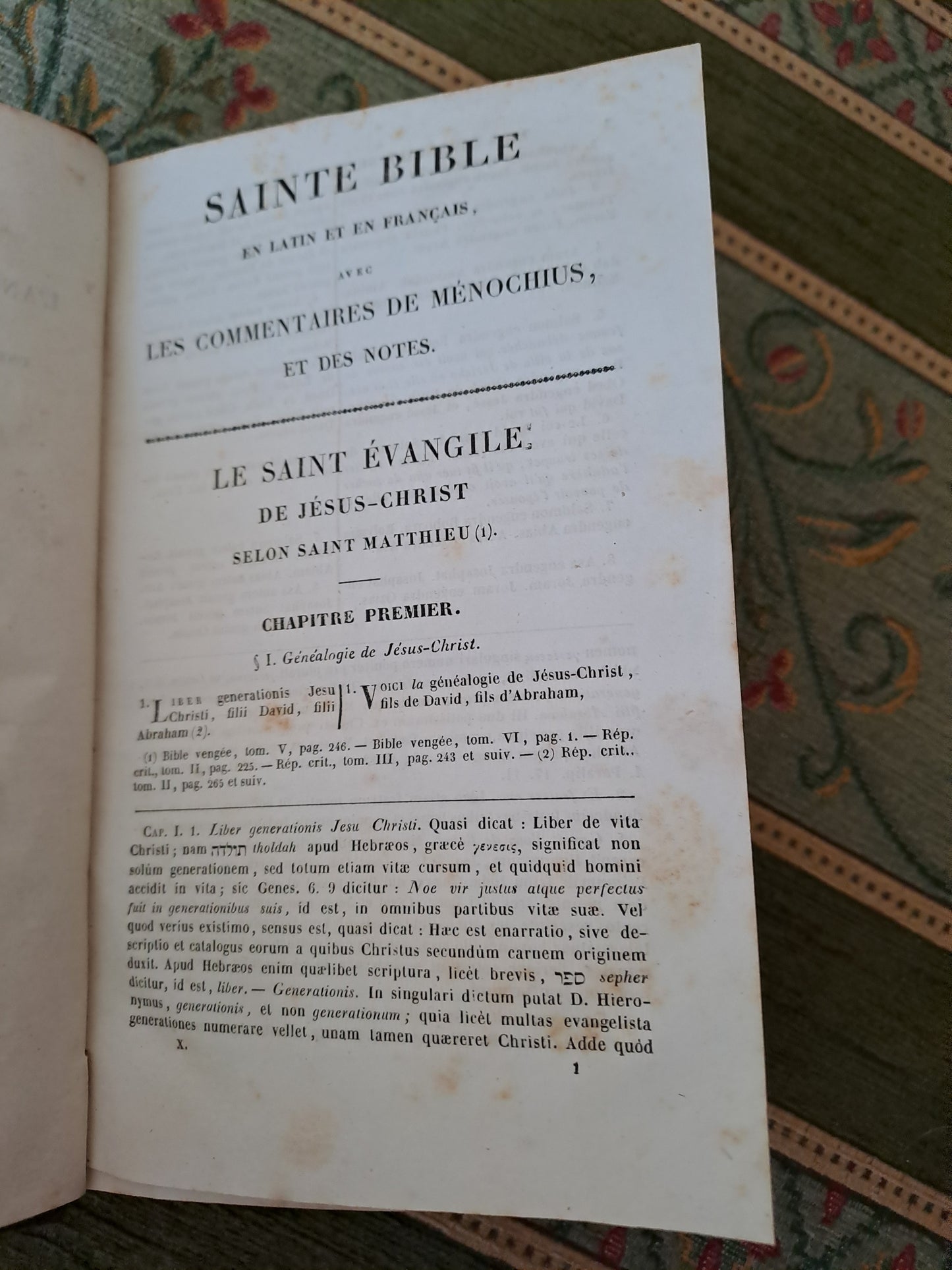 Bible. T10. 1835. R P De Carrières Commentaires De Menochius.
