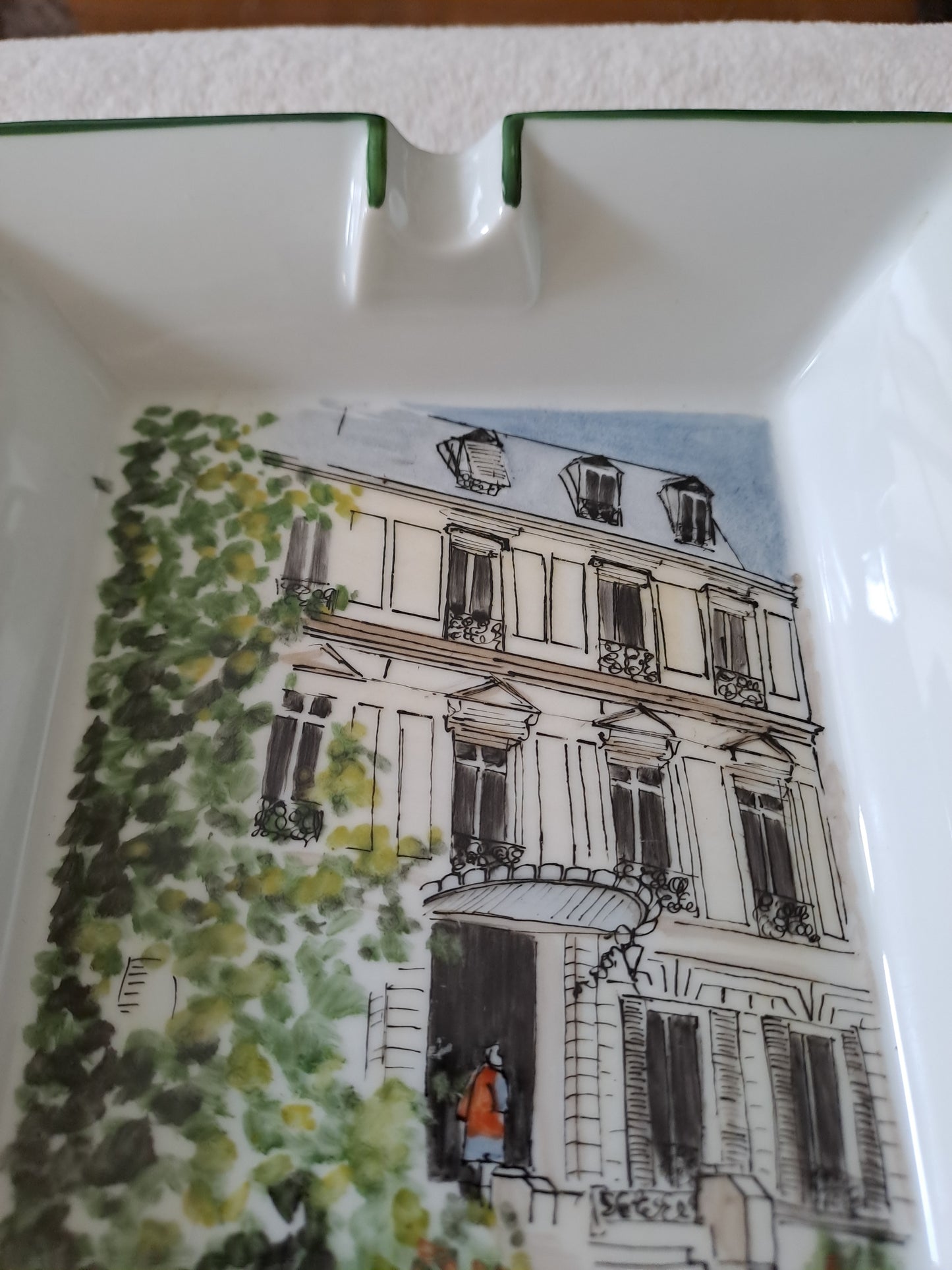 Cendrier à cigares. Porcelaine Limoges France. Peint À La Main. Ancien decoratrice vintage catholique.